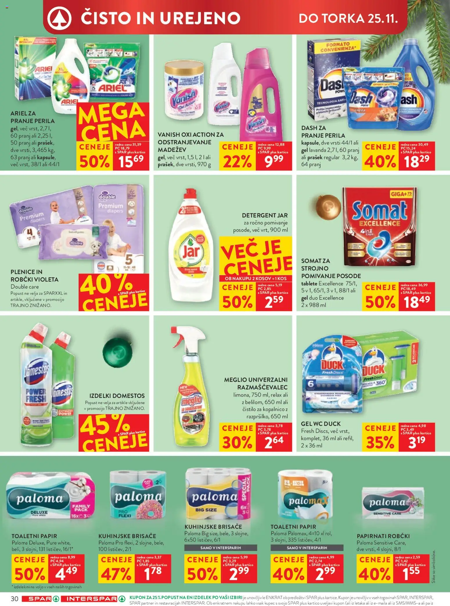 Novi Spar katalog ponudbe – veljaven od 19.11.2025 | Stran: 36 | Izdelki: Toaletni papir, Robčki, Kos, Kuhinjske brisače
