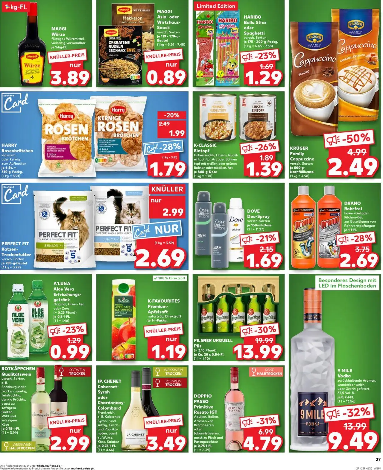 Kaufland Prospekt 	 - gültig ab dem 31.07.2025 | Seite: 27 | Produkte: Weißwein, Rotwein, Fisch, Doppio Passo