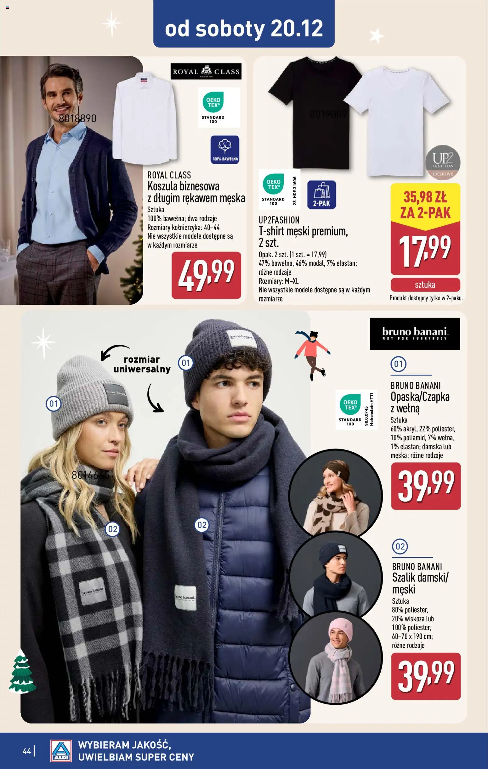 Aldi Gazetka od 15.12.2025 | Strona: 44 | Produkty: Koszula, Szalik