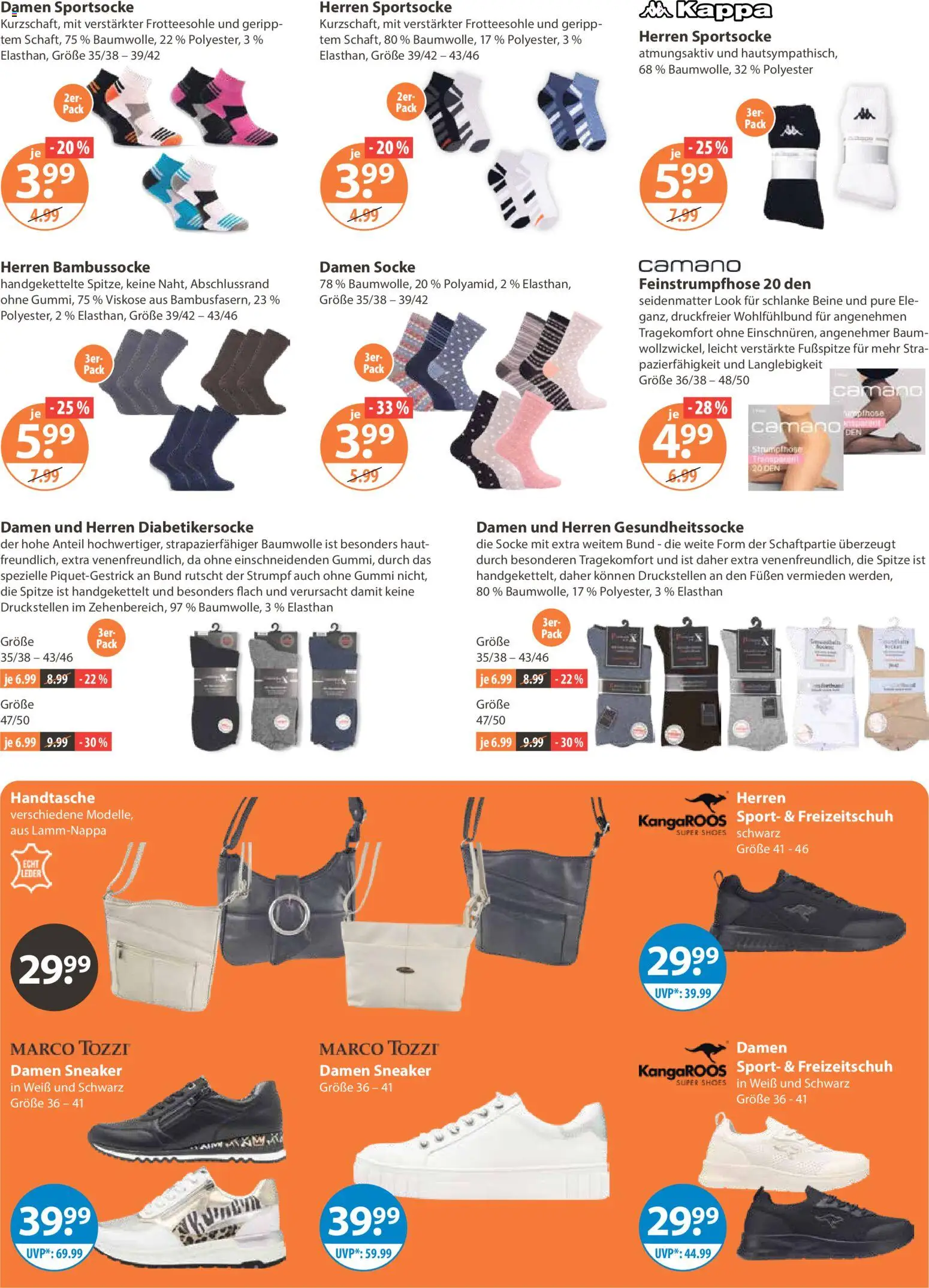 V-Markt - Schwaben / Oberbayern – gültig ab 26.02.2026 | Seite: 21 | Produkte: Freizeitschuh, Handtasche, Strumpfhose