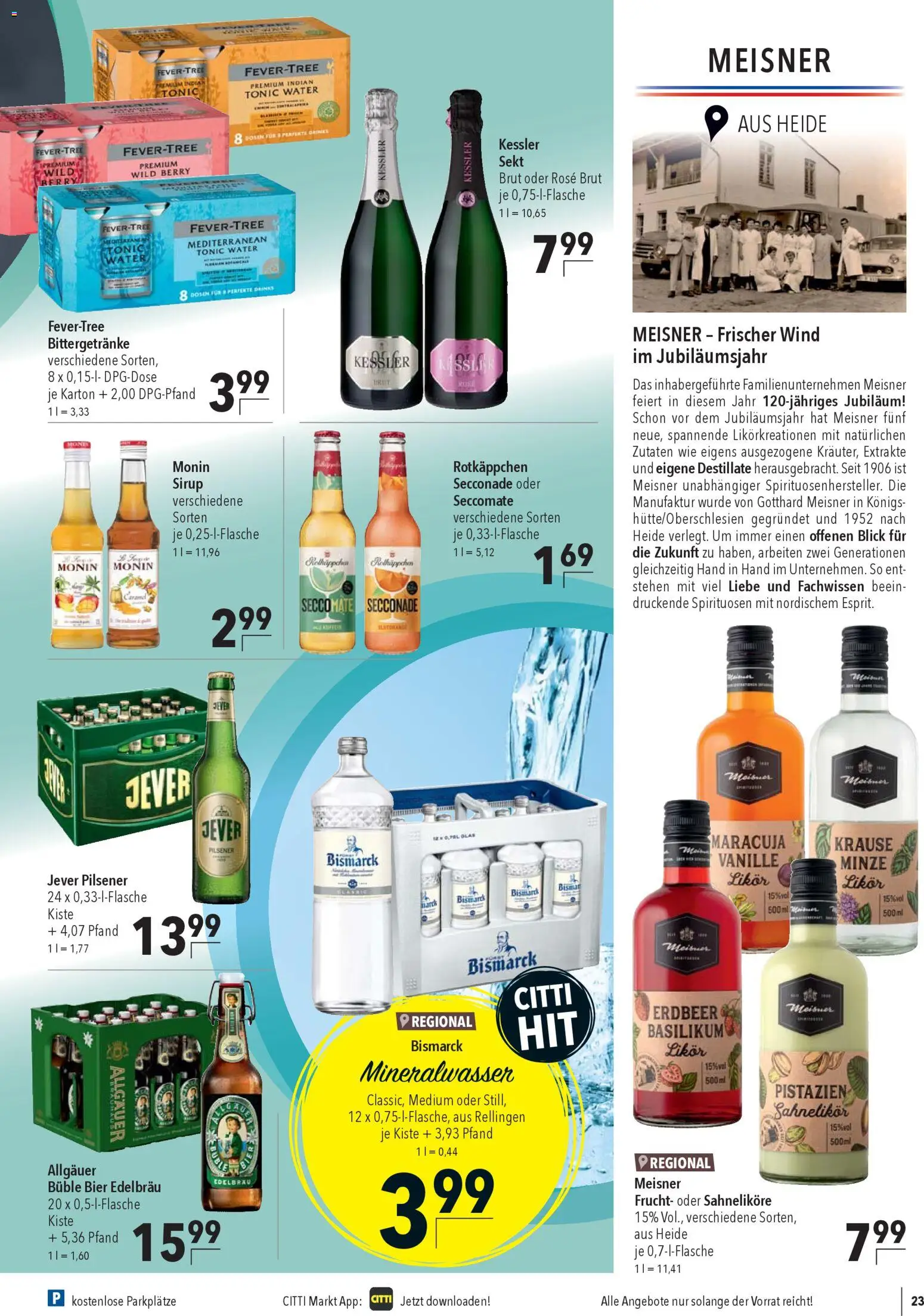 CITTI Markt Prospekt 	 – gültig ab 28.01.2026 | Seite: 23 | Produkte: Bier, Likör, Jever, Rotkäppchen