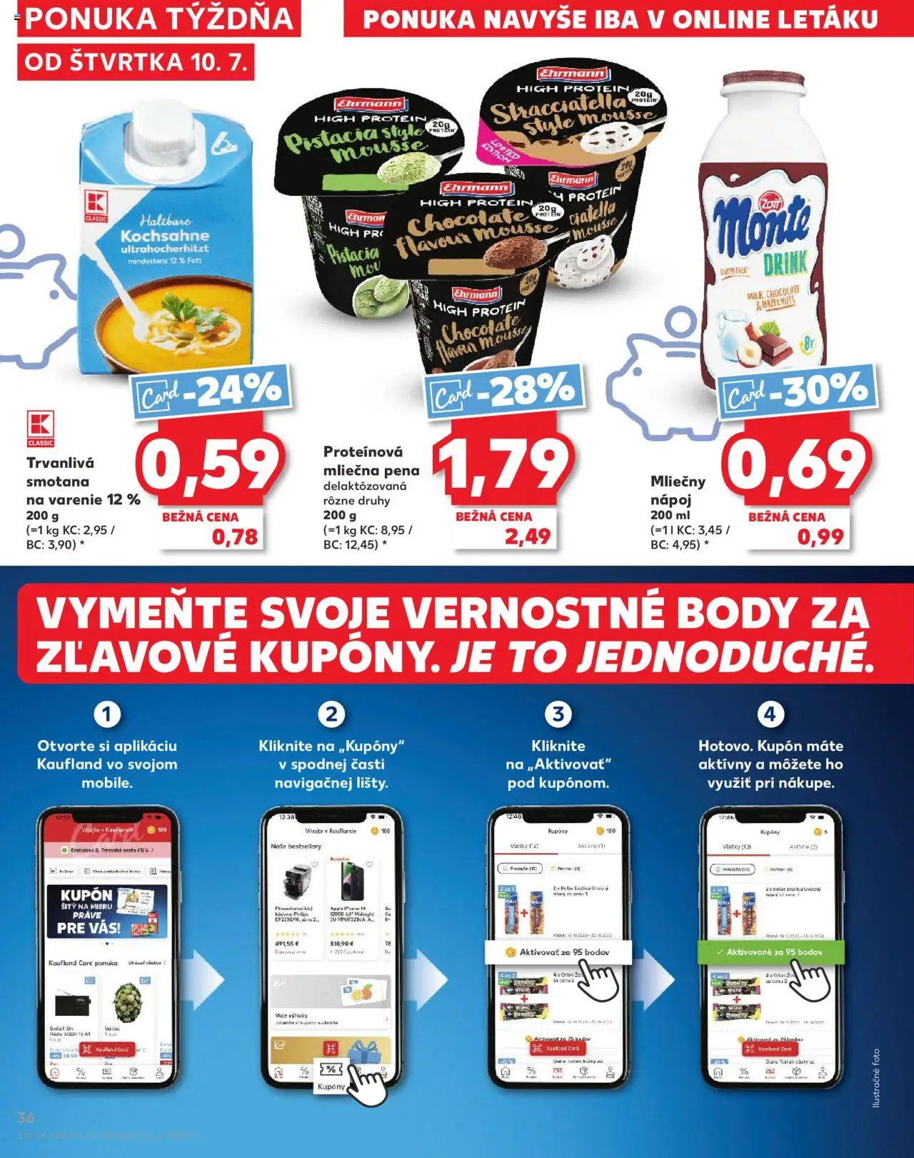 Kaufland Veľký Krtíš │ platný od 10.07.2025 | Strana: 36 | Produkty: Smotana, Protein