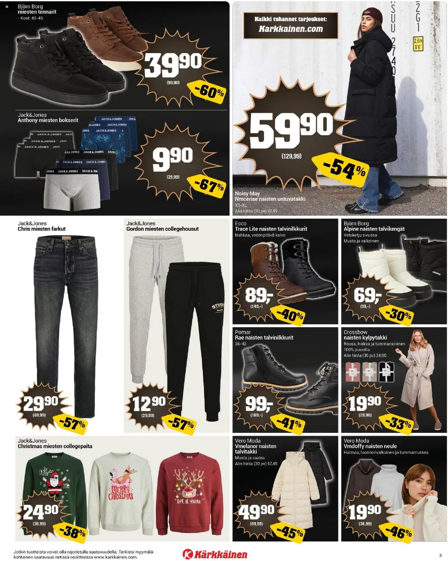 Kärkkäinen - Black Friday – voimassa 19.11.2025 alkaen | Sivu: 3 | Tuotteet: Kylpytakki, Bokserit, Neule, Farkut