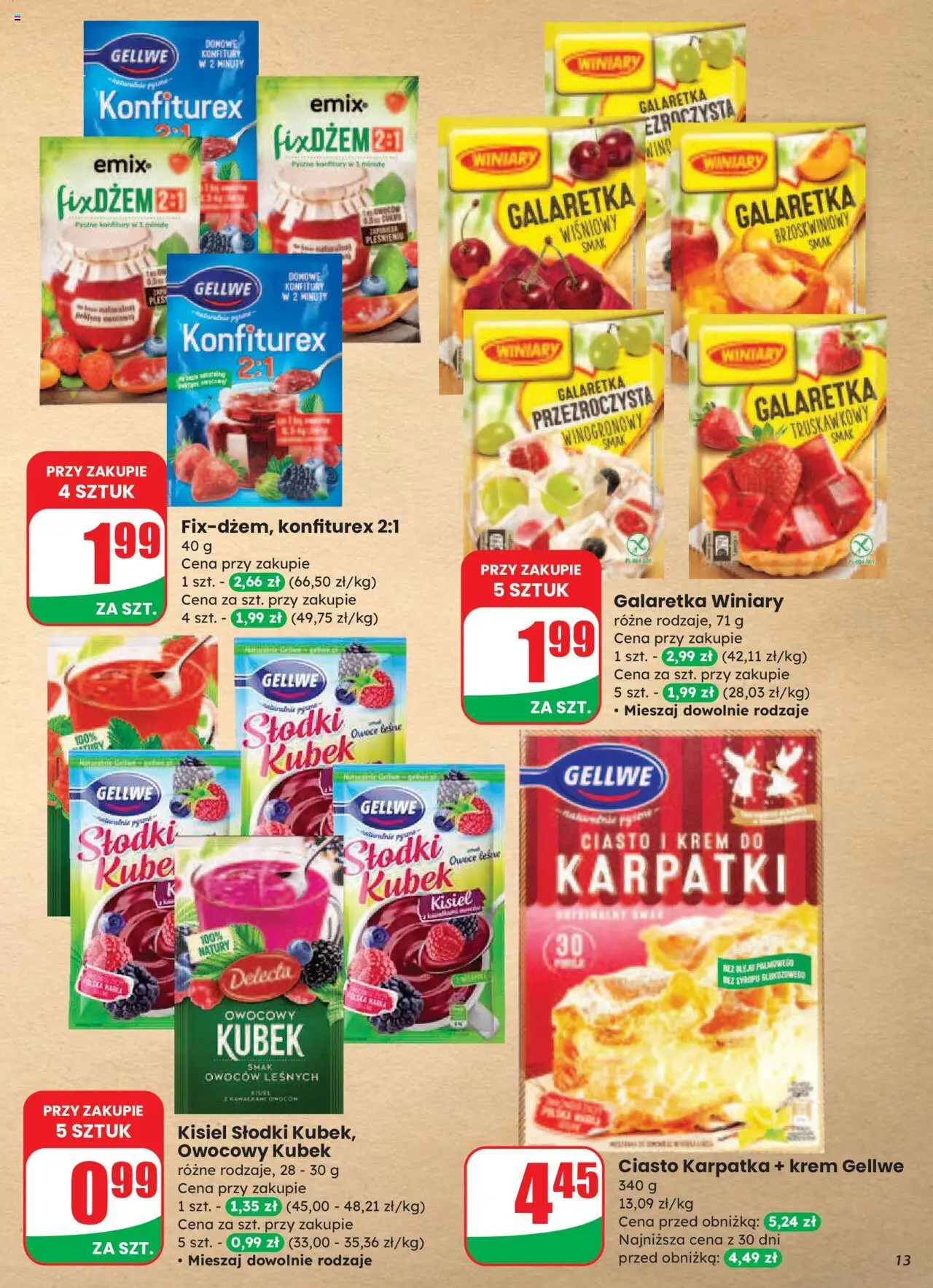 Dino Gazetka od 20.08.2025 | Strona: 13 | Produkty: Galaretka, Ciasto, Galaretka przezroczysta, Owoce