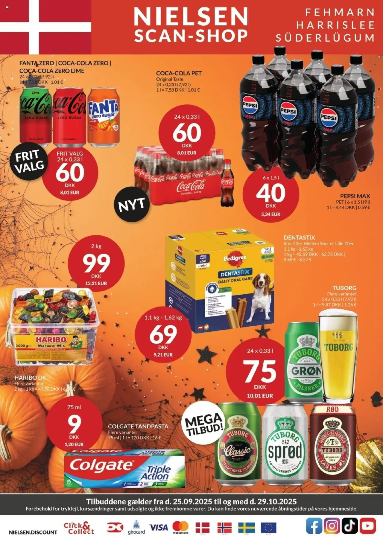Nielsen Discount tilbudsavis – gyldig fra 25.09.2025 | Side: 1 | Produkter: Tandpasta, Lime, Fanta, Pepsi