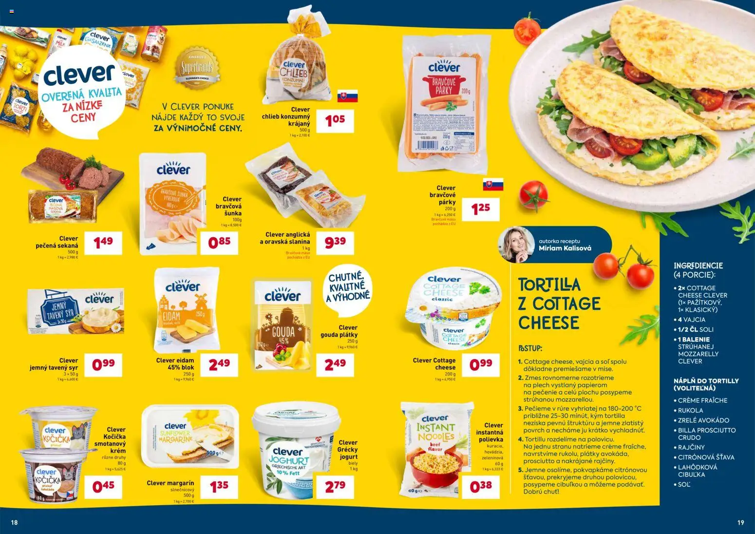 Nové Billa akcie – leták je platný od 28.01.2026 | Strana: 10 | Produkty: Syr, Jogurt, Šunka, Tortilla