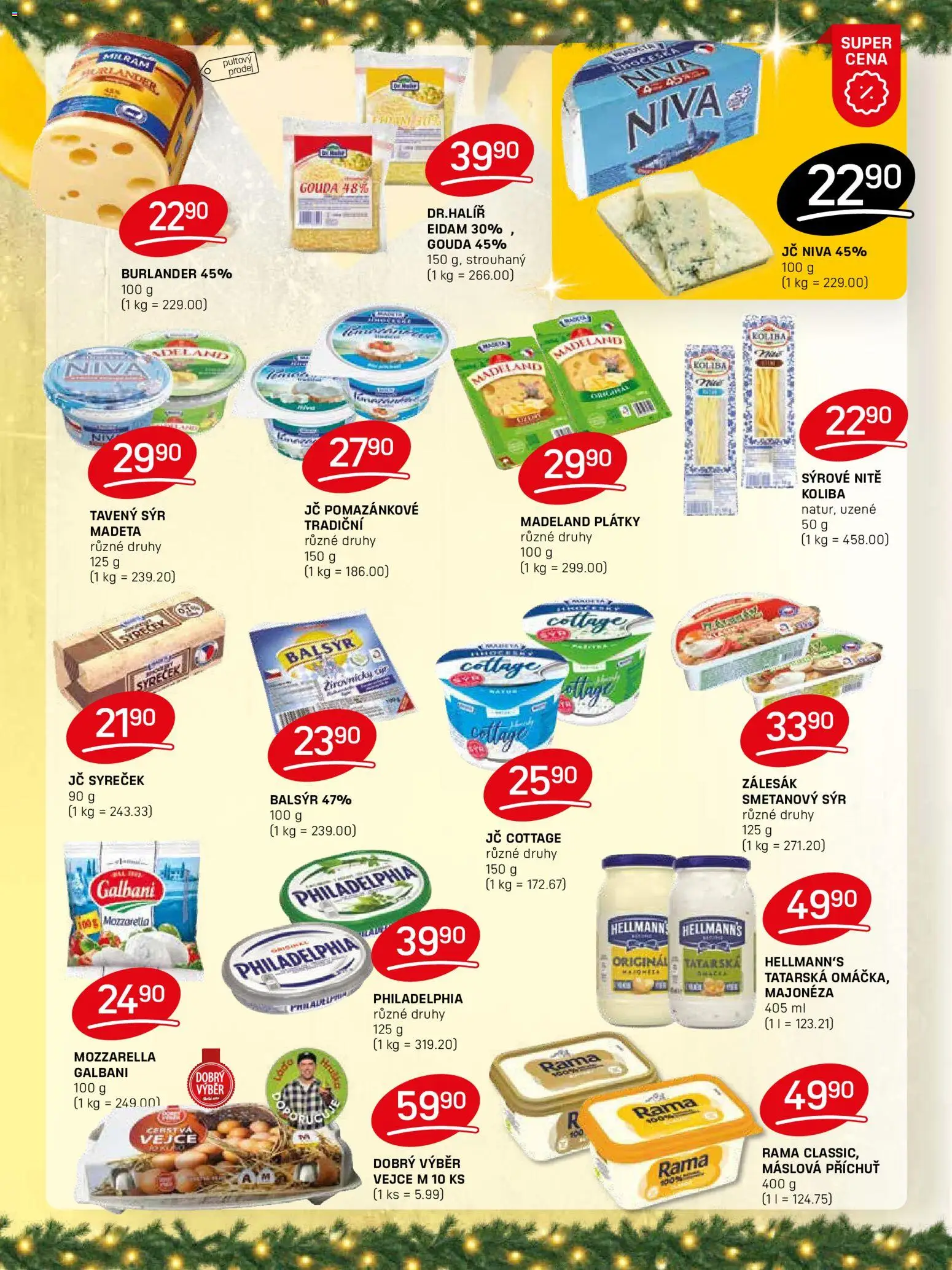 Flop leták od 22.12.2025 | Strana: 4 | Produkty: Gouda, Philadelphia, Majonéza, Mozzarella