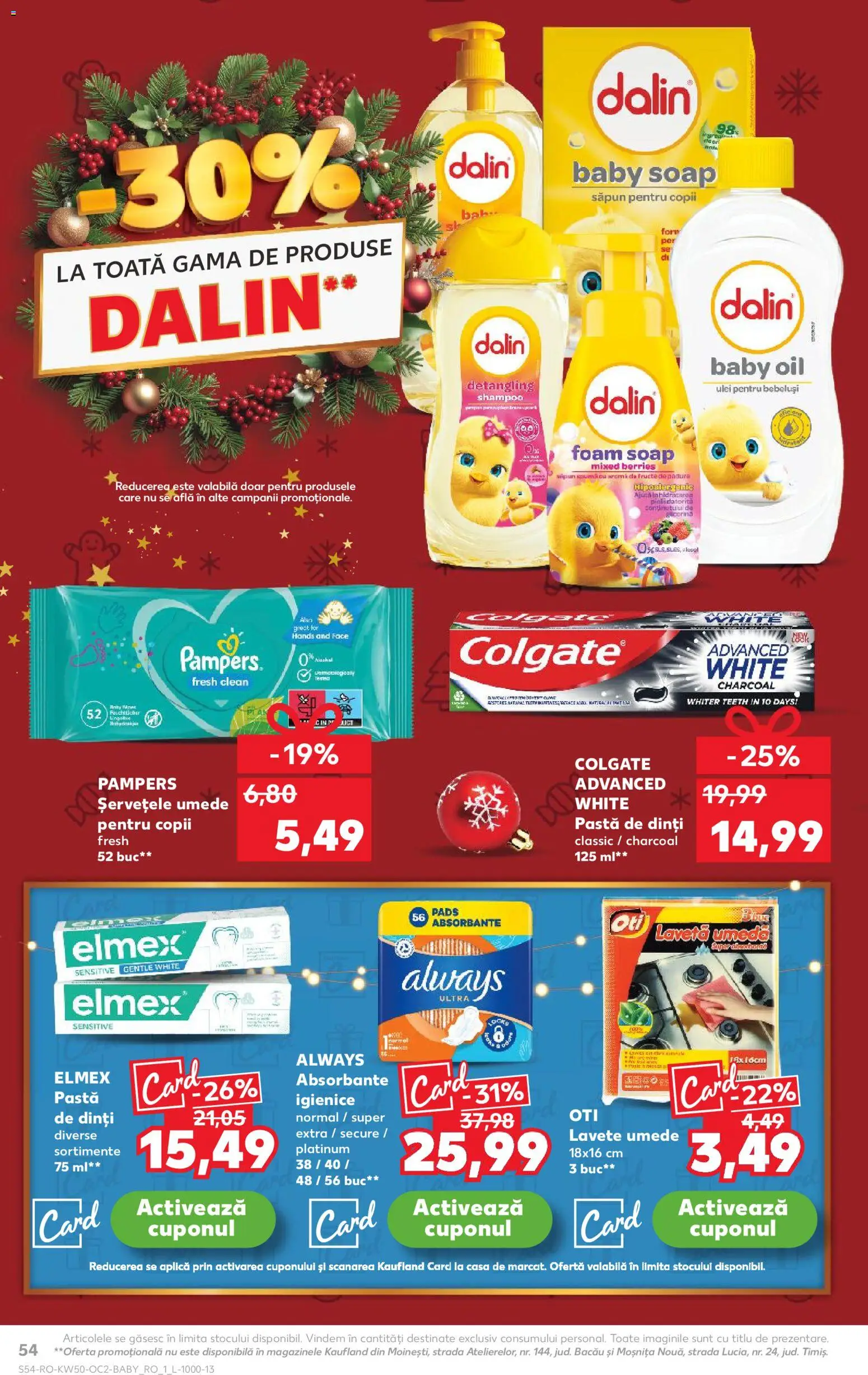 Noul catalog Kaufland – valabil de la 10.12.2025 | Pagină: 54 | Produse: Șampon, Săpun, Lavete, Șervețele umede