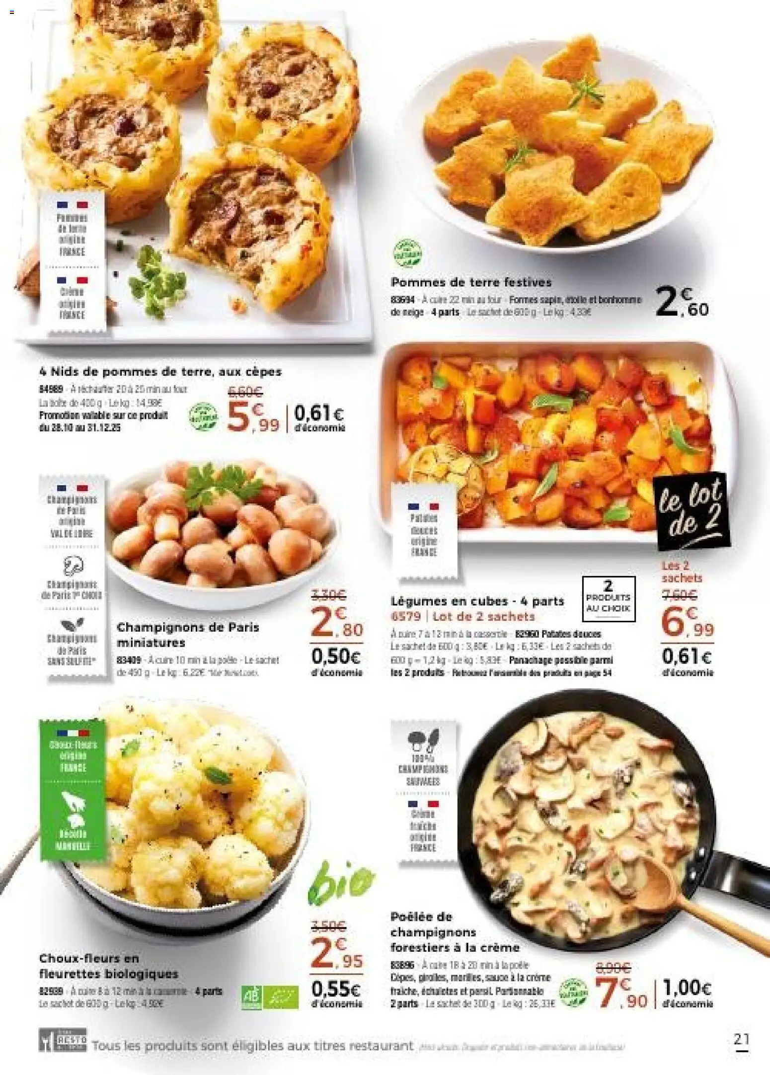 {H1} | Page: 21 | Produits: Four, Poêle, Pommes, Crème