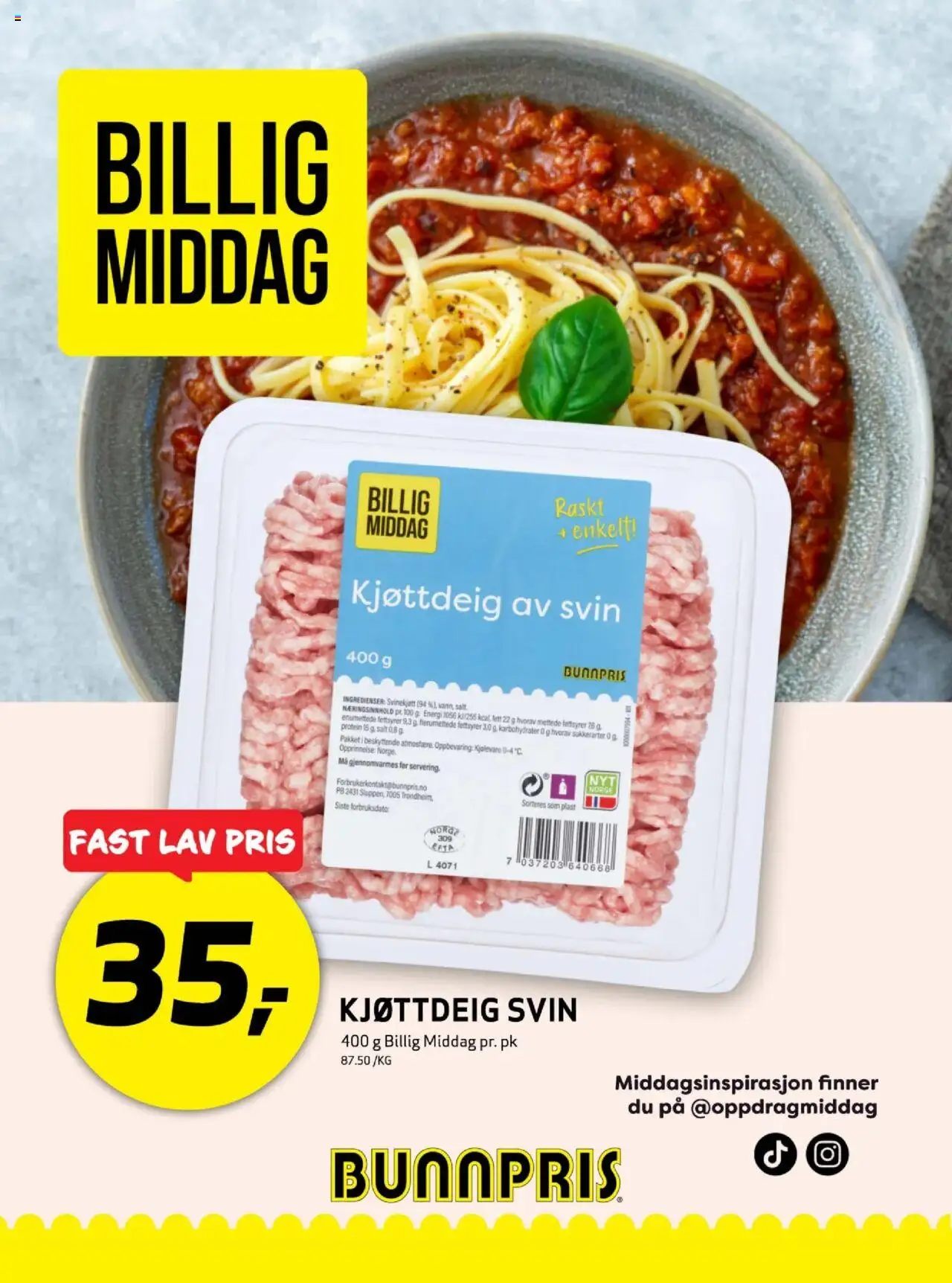  | Side: 1 | Produkter: Svin, Kjøttdeig, Strandväska, Necessär