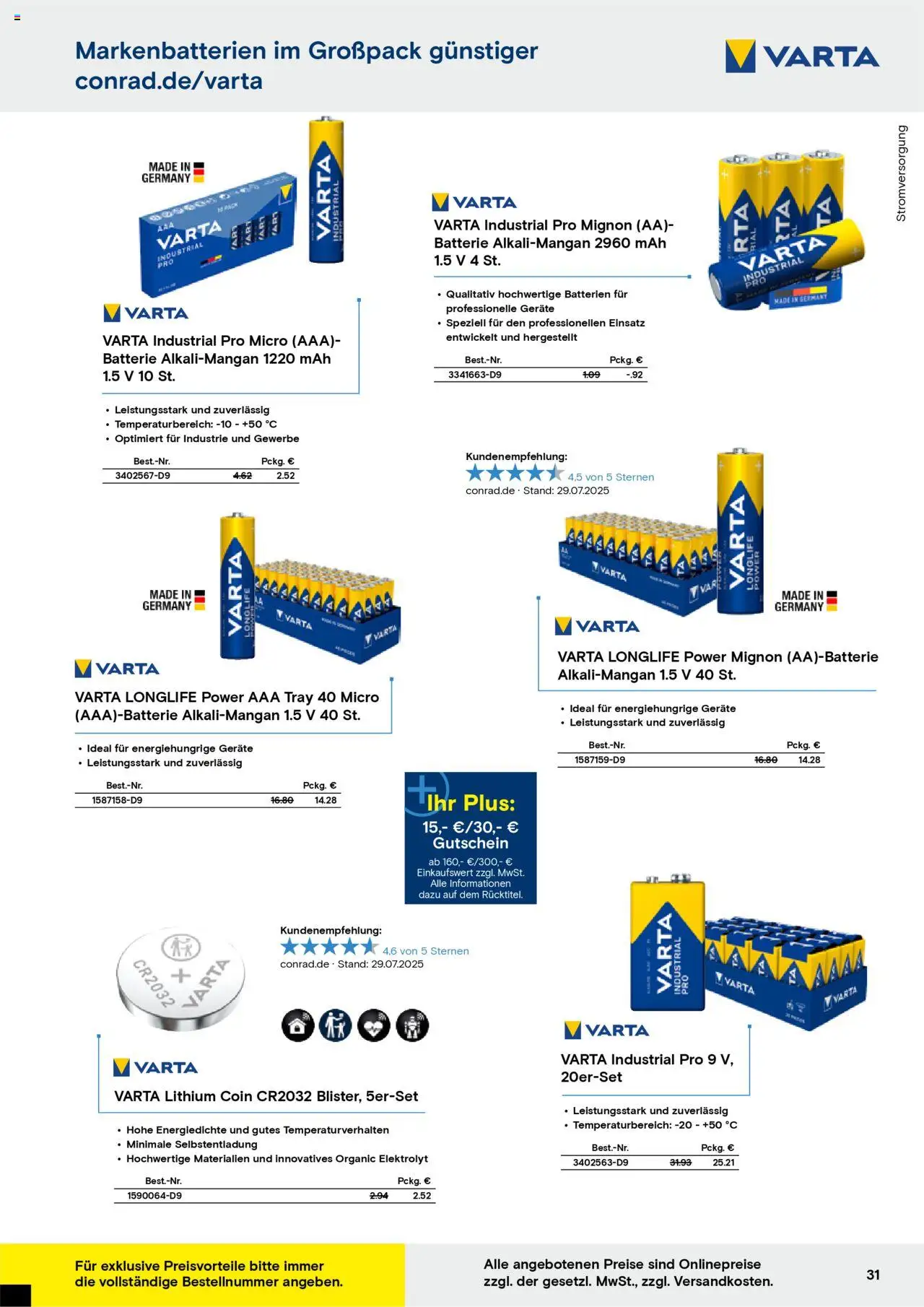 Conrad - Markenkatalog - gültig ab dem 25.08.2025 | Seite: 33 | Produkte: Batterien, Batterie