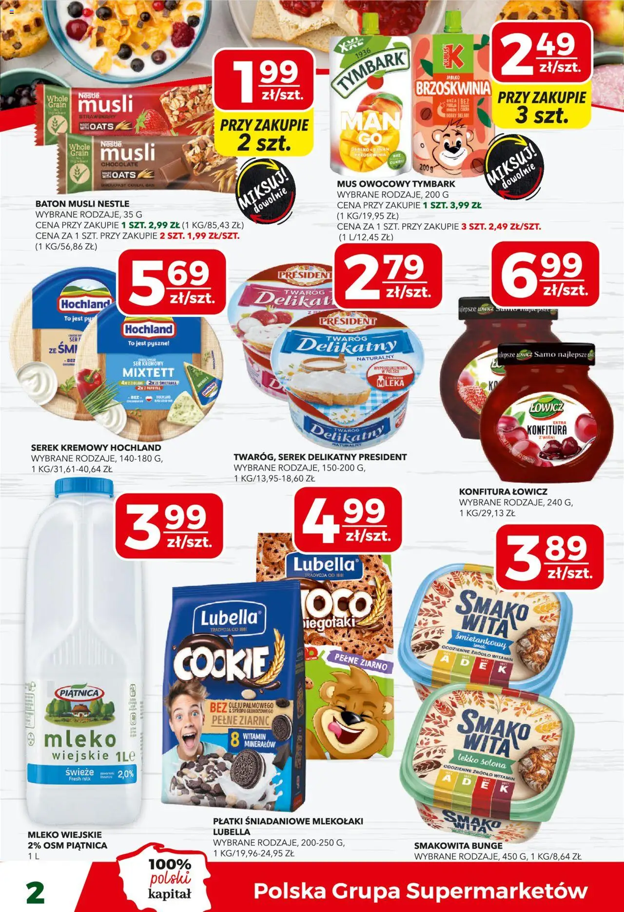 Top Market Gazetka od 09.10.2025 | Strona: 2 | Produkty: Serek, Baton, Ser, Płatki