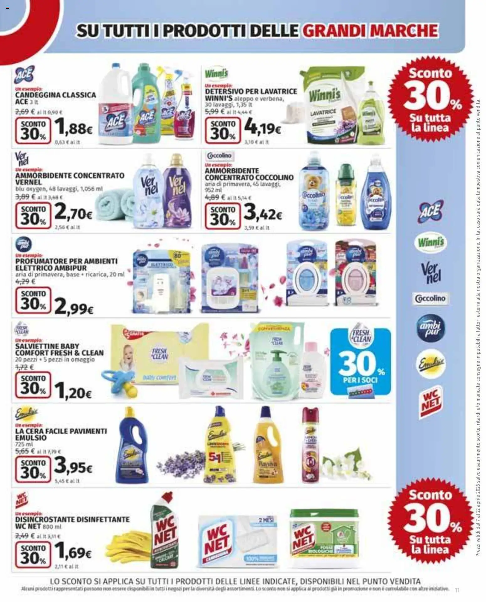 Volantino Ipercoop del 07.04.2026 | Pagina: 11 | Prodotti: Candeggina, Lavatrice, Data, WC