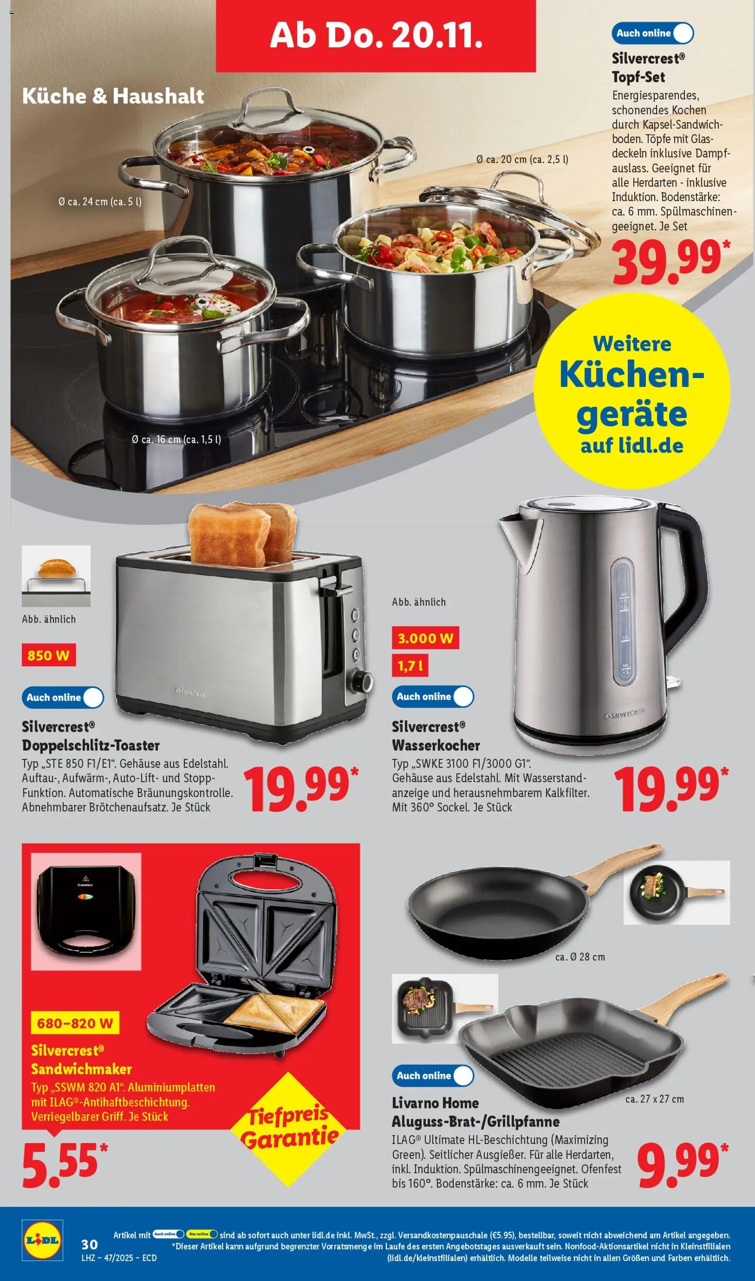 Lidl - Prospekt – gültig ab 17.11.2025 | Seite: 18 | Produkte: Wasserkocher, Sandwichmaker, Küche, Kuchen