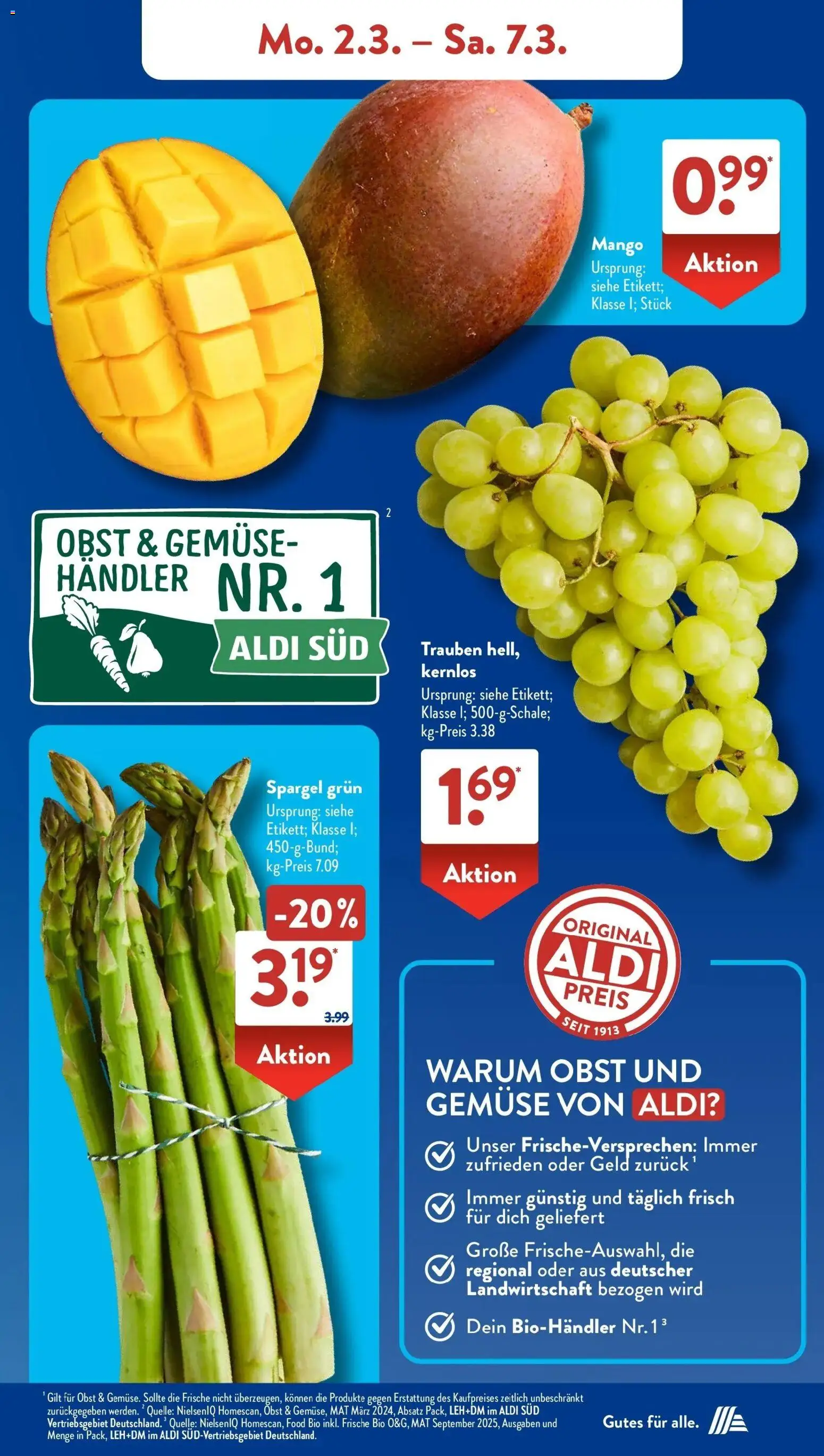 Aldi Süd Wochenangebote – gültig ab 02.03.2026 | Seite: 5 | Produkte: Trauben, Spargel, Obst, Mango