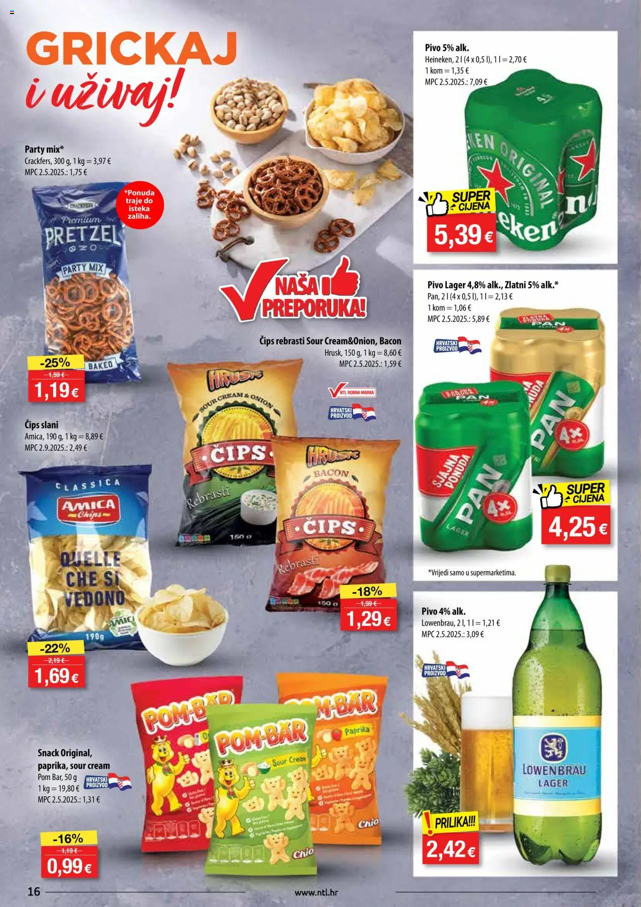 NTL katalog | vrijedi od 01.10.2025 | Stranica: 16 | Proizvodi: Pivo, Paprika, Čips