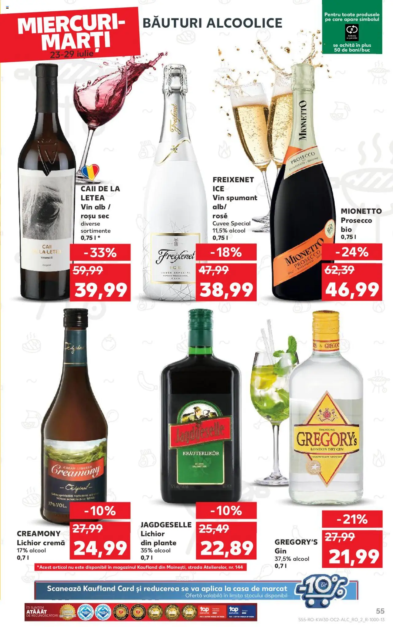 Kaufland RO akciós ujság - amely érvényes a következő dátumtól: 23.07.2025 | Oldal: 55 | Termékek: Gin, Whisky
