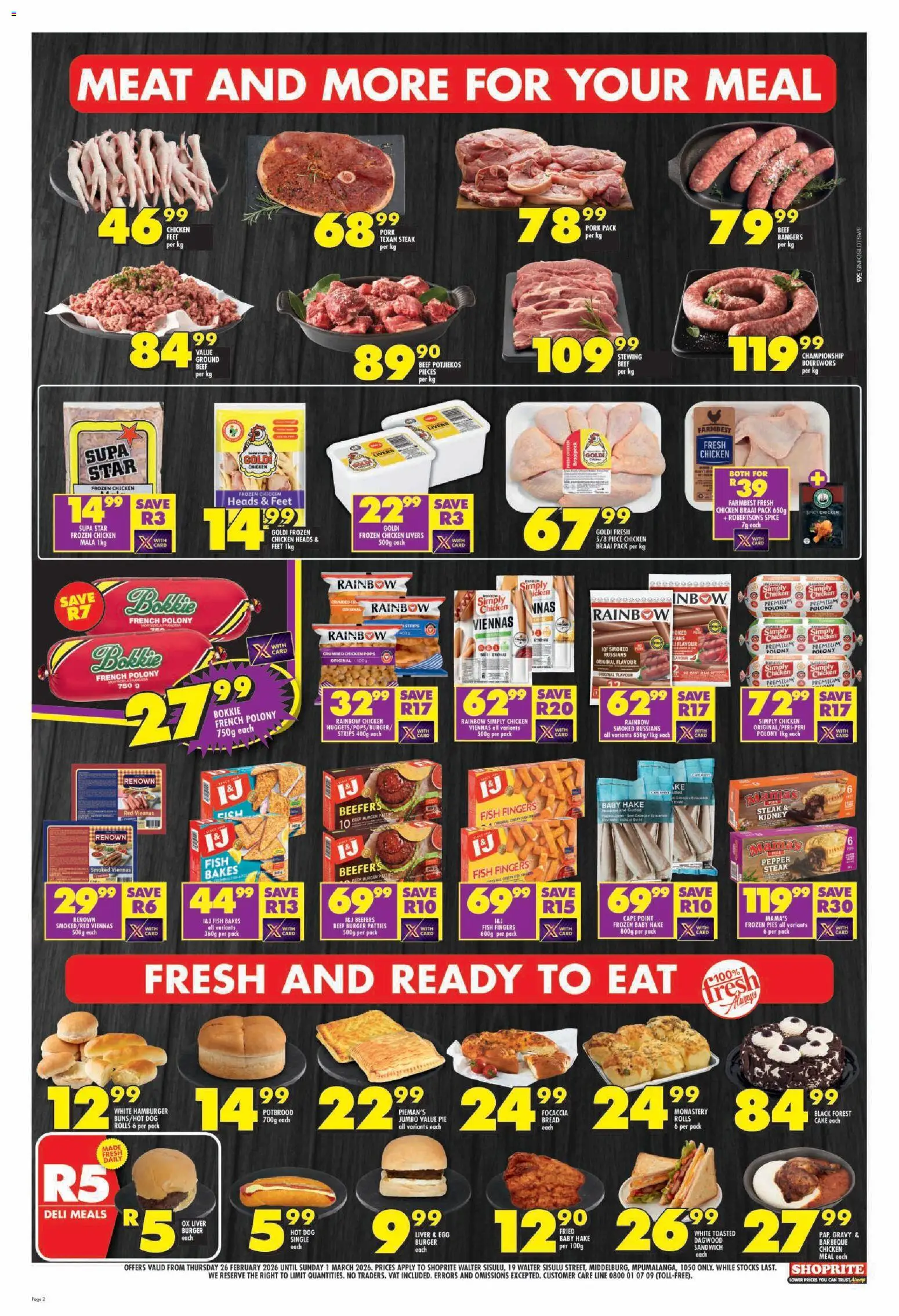 New Shoprite catalogue – valid from 26.02.2026 | Page: 2 | Products: Drone, Steak, Boerewors, Beef