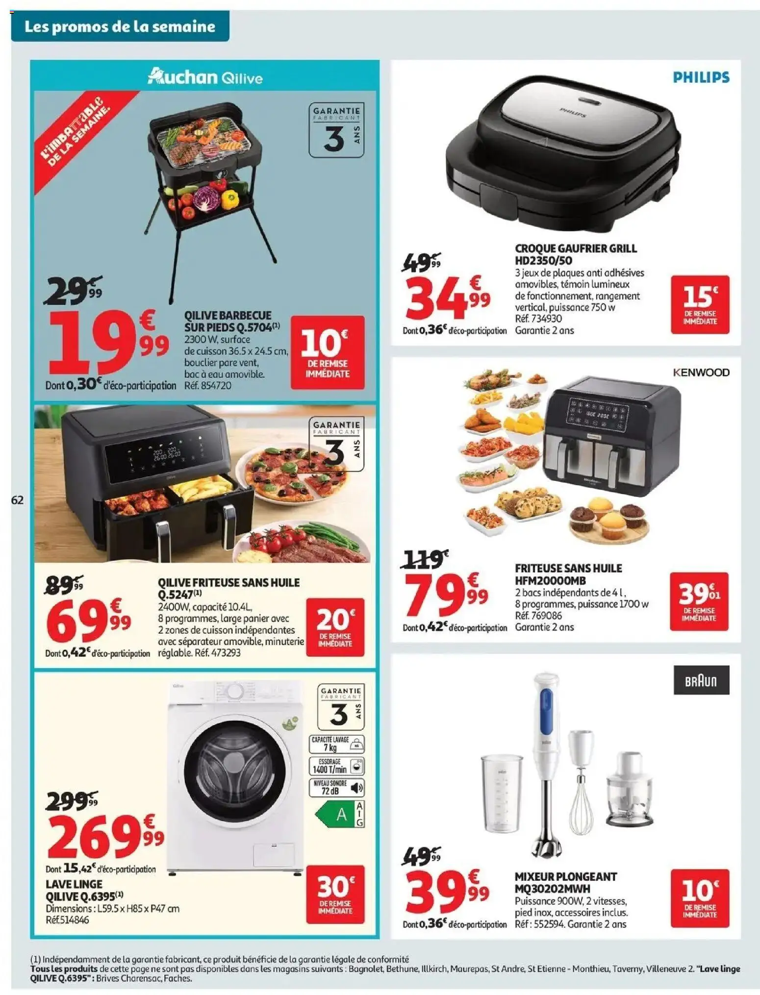 {H1} | Page: 64 | Produits: Lave linge, Barbecue, Gaufrier, Friteuse sans huile