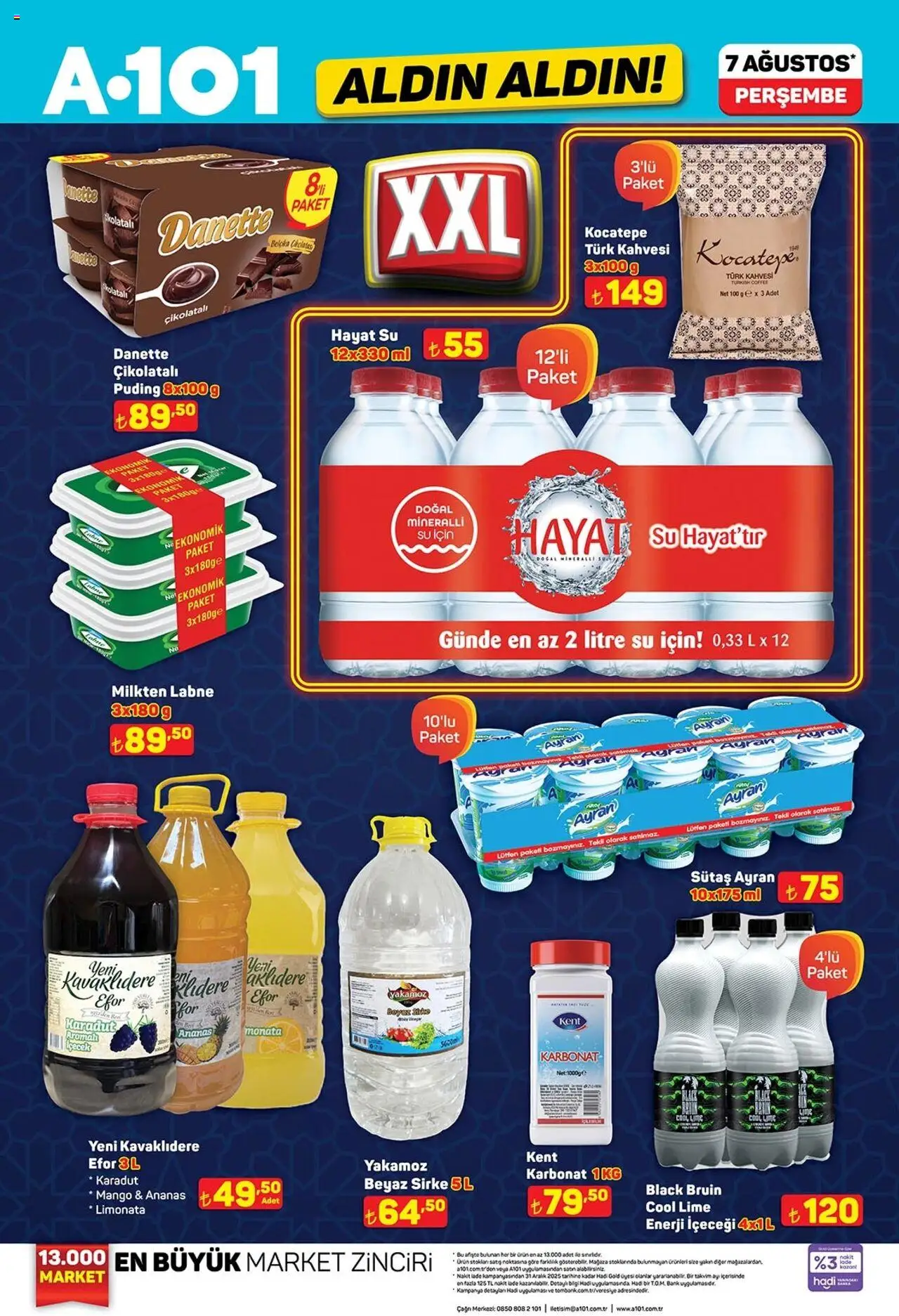 A101 Aldın Aldın Bu Hafta - 07.08.2025 tarihinden itibaren geçerlidir | Sayfa: 1 | Ürünler: Sirke, Ananas, Su, Enerji içeceği