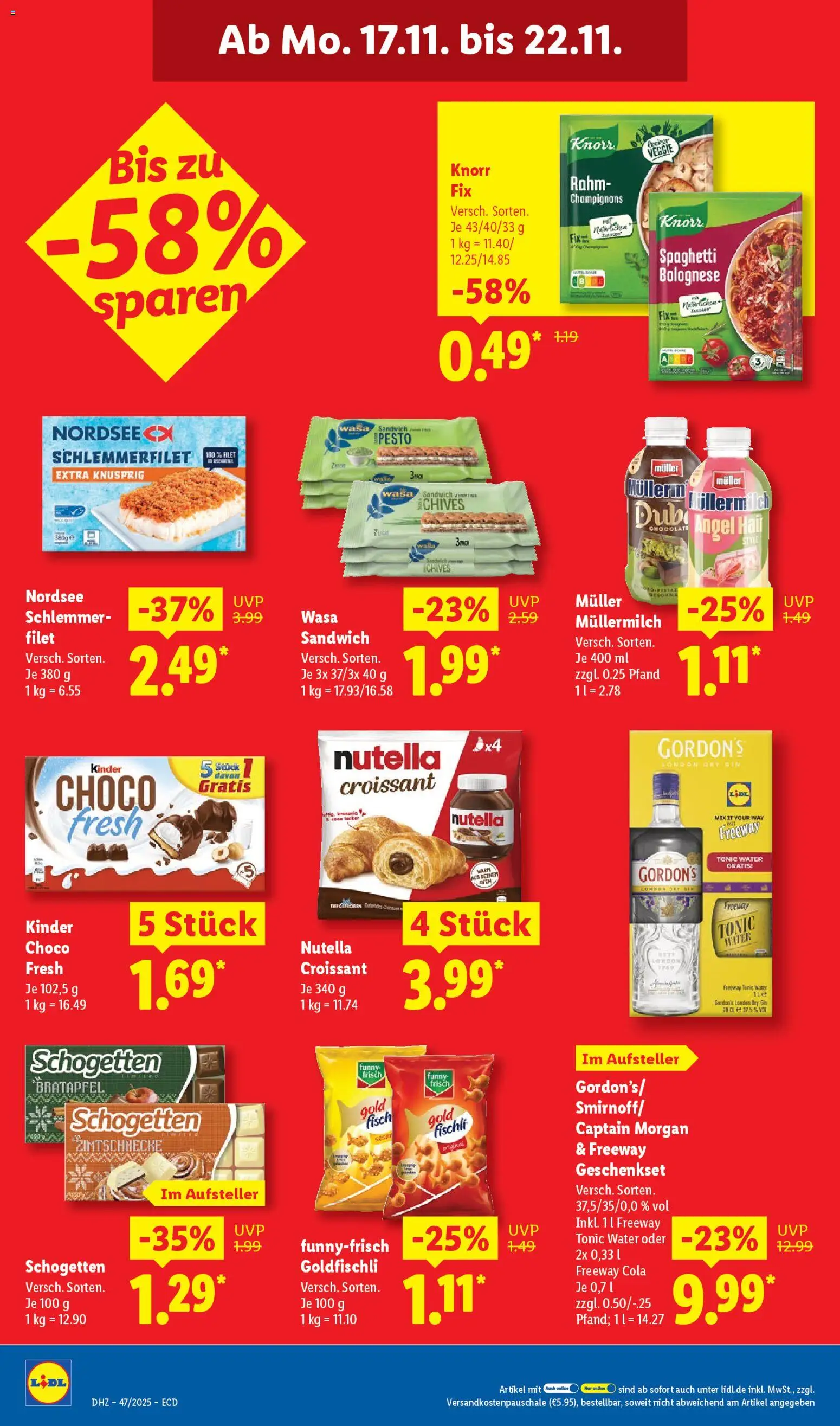 Lidl - Prospekt – gültig ab 17.11.2025 | Seite: 12 | Produkte: Knorr, Croissant, Nutella, Müllermilch