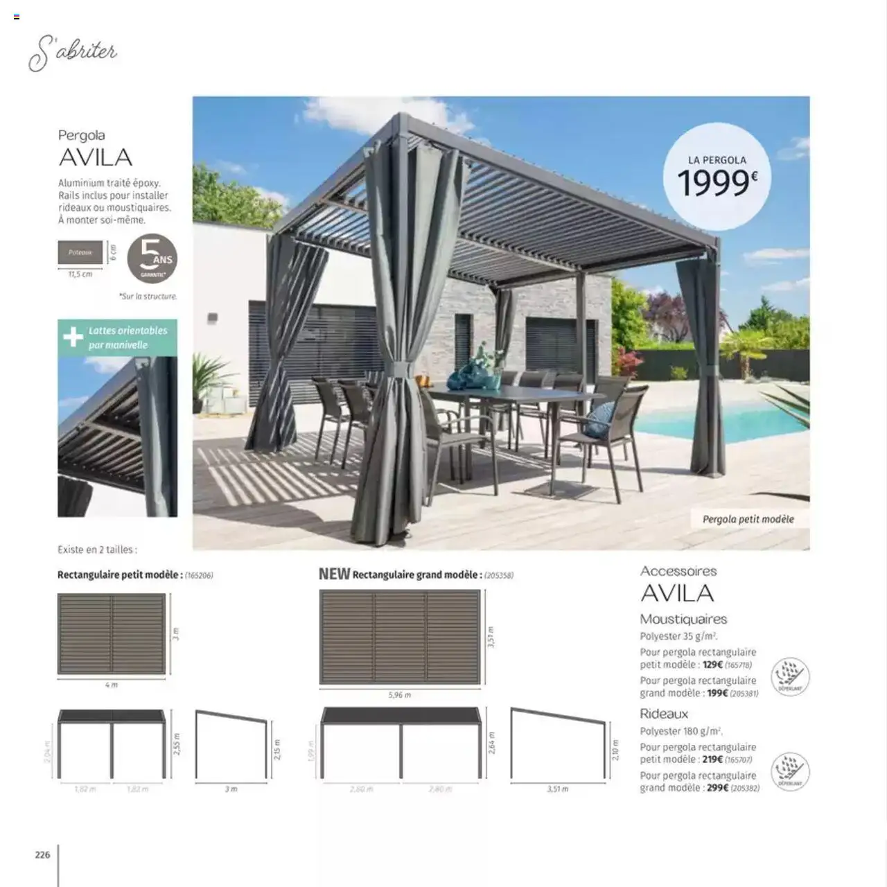  | Page: 226 | Produits: Pergola