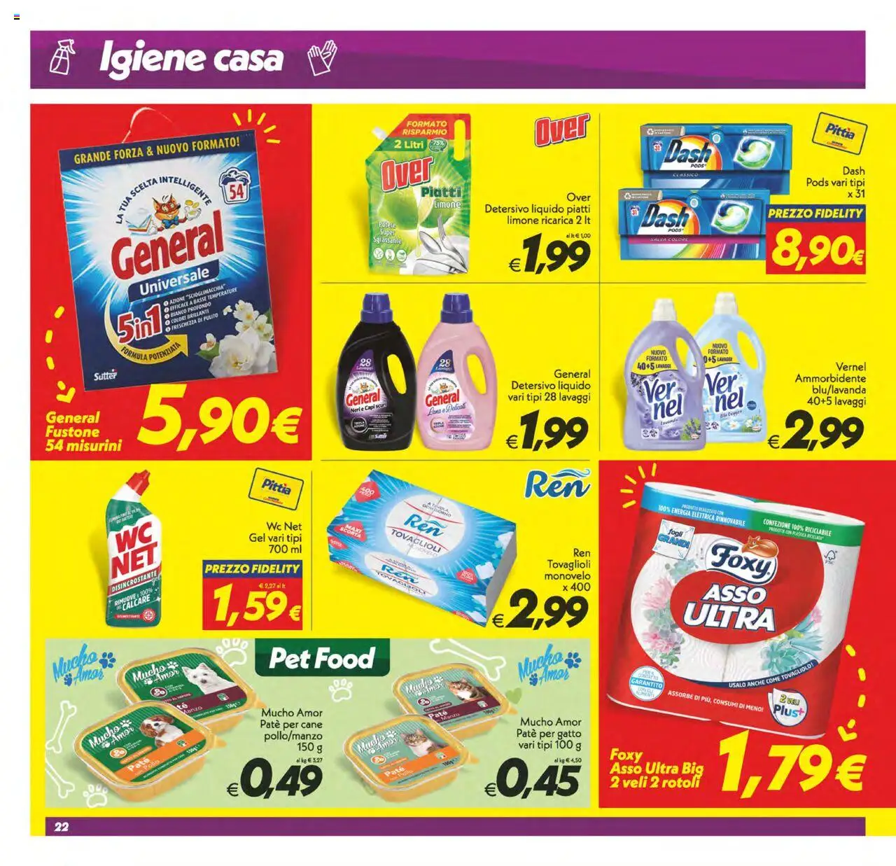 Volantino SuperConveniente del 03.06.2025 | Pagina: 22 | Prodotti: Paté, Ammorbidente, Limone, WC