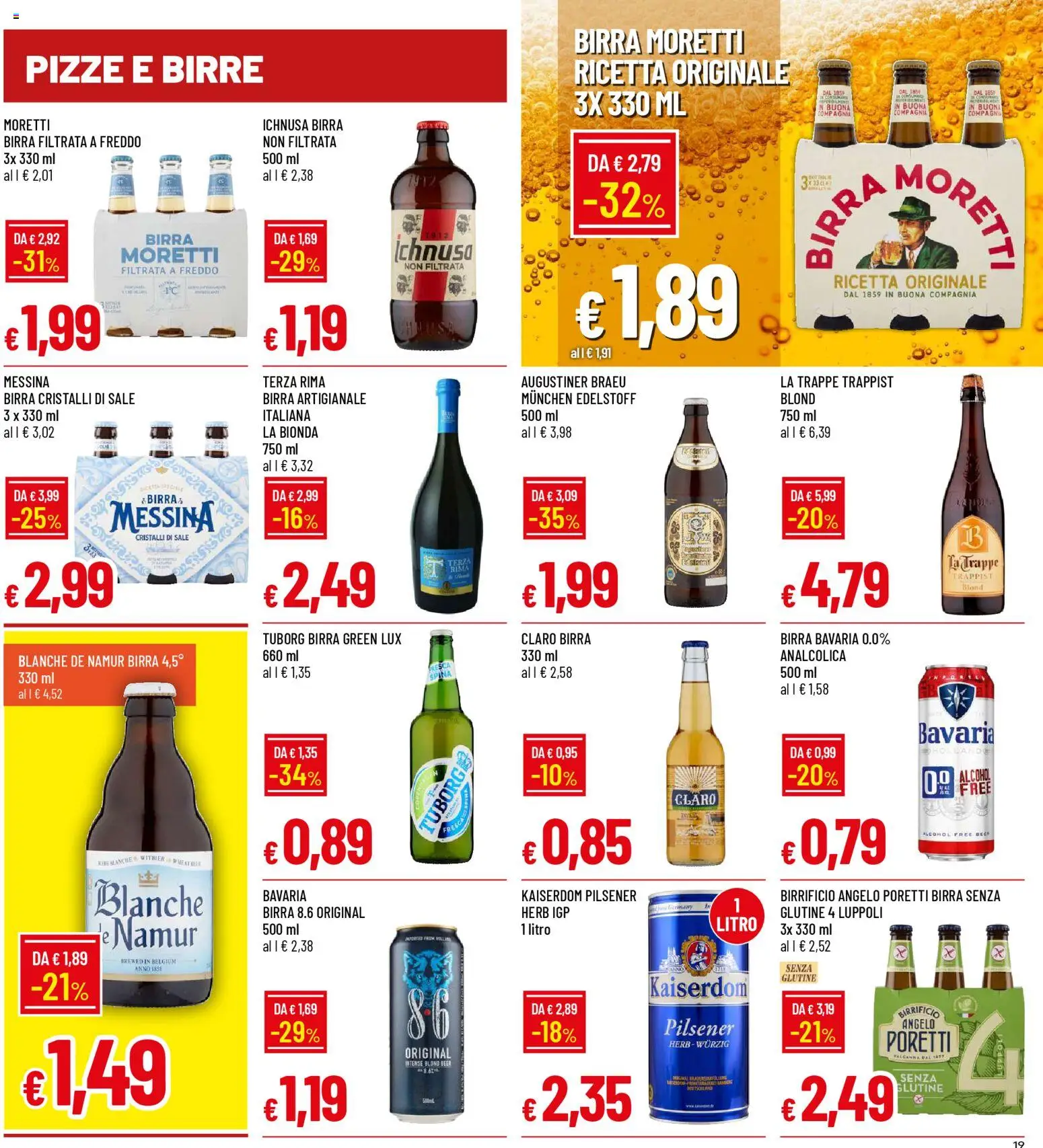 Volantino Galassia del 12.03.2026 | Pagina: 19 | Prodotti: Birra, Sale, Birra Moretti