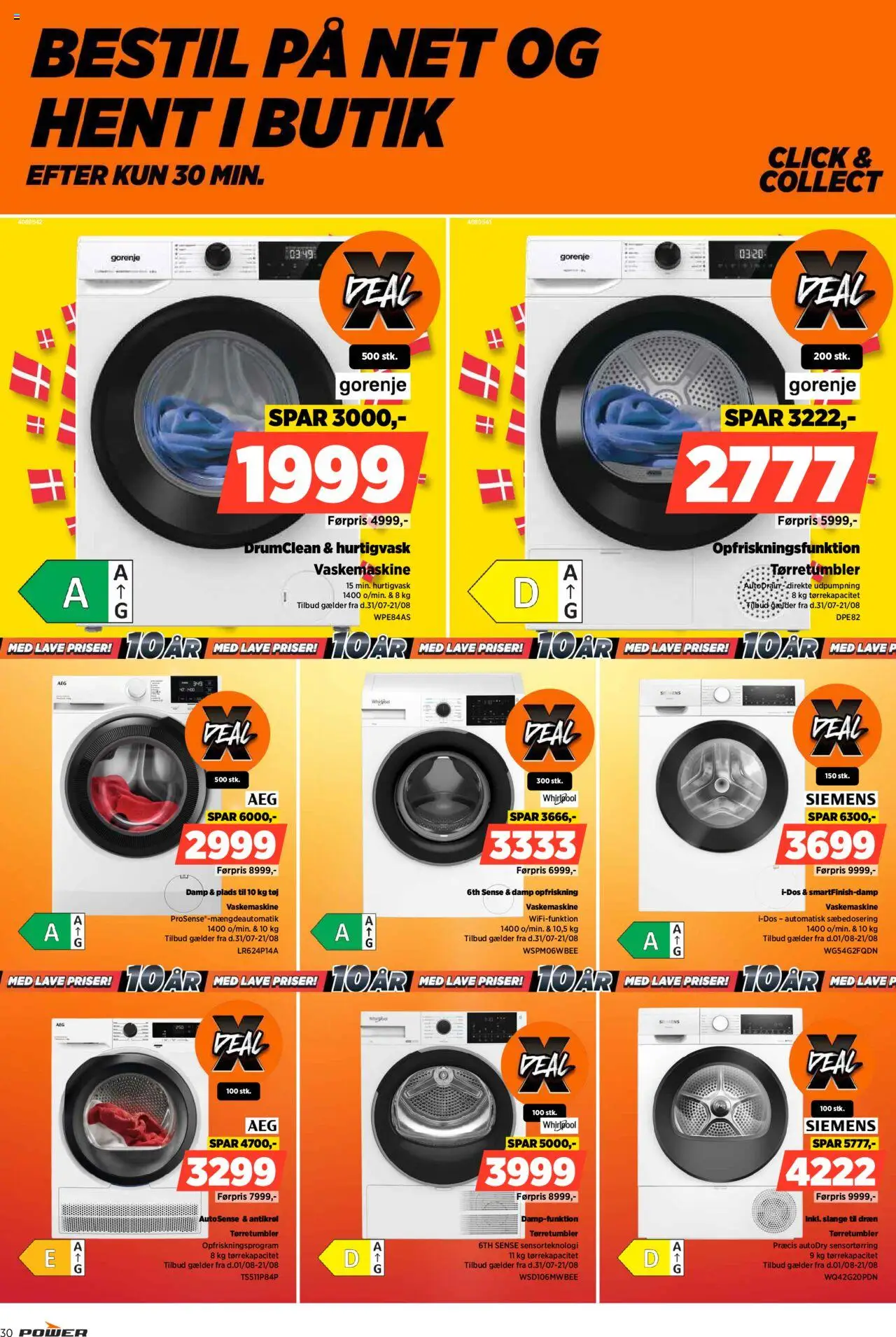 Power Tilbudsavis gyldig fra 31.07.2025 | Side: 30 | Produkter: Vaskemaskine, Tørretumbler, Tøj