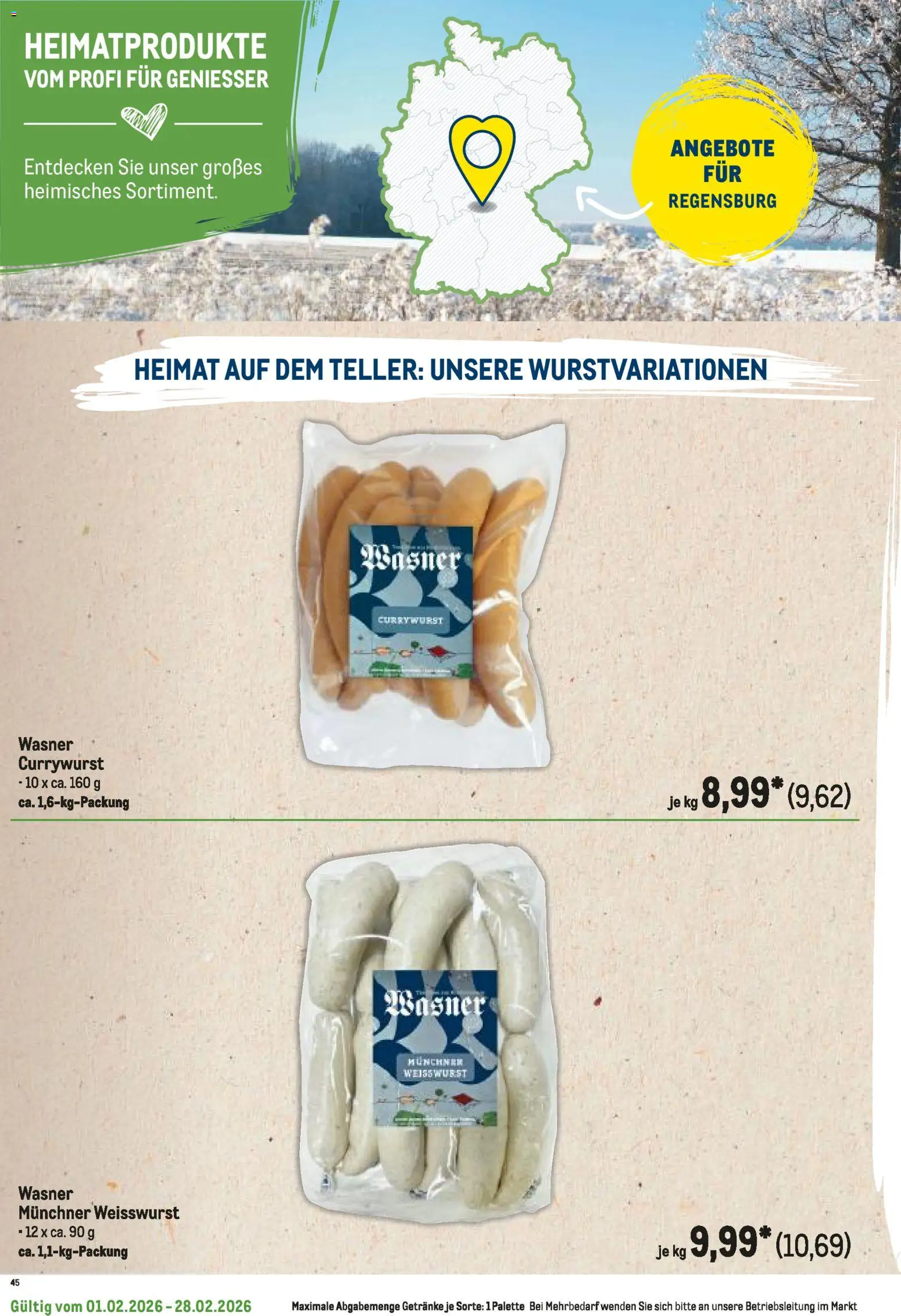 Metro Regionaler Flyer – gültig ab 01.02.2026 | Seite: 106 | Produkte: Weißwurst