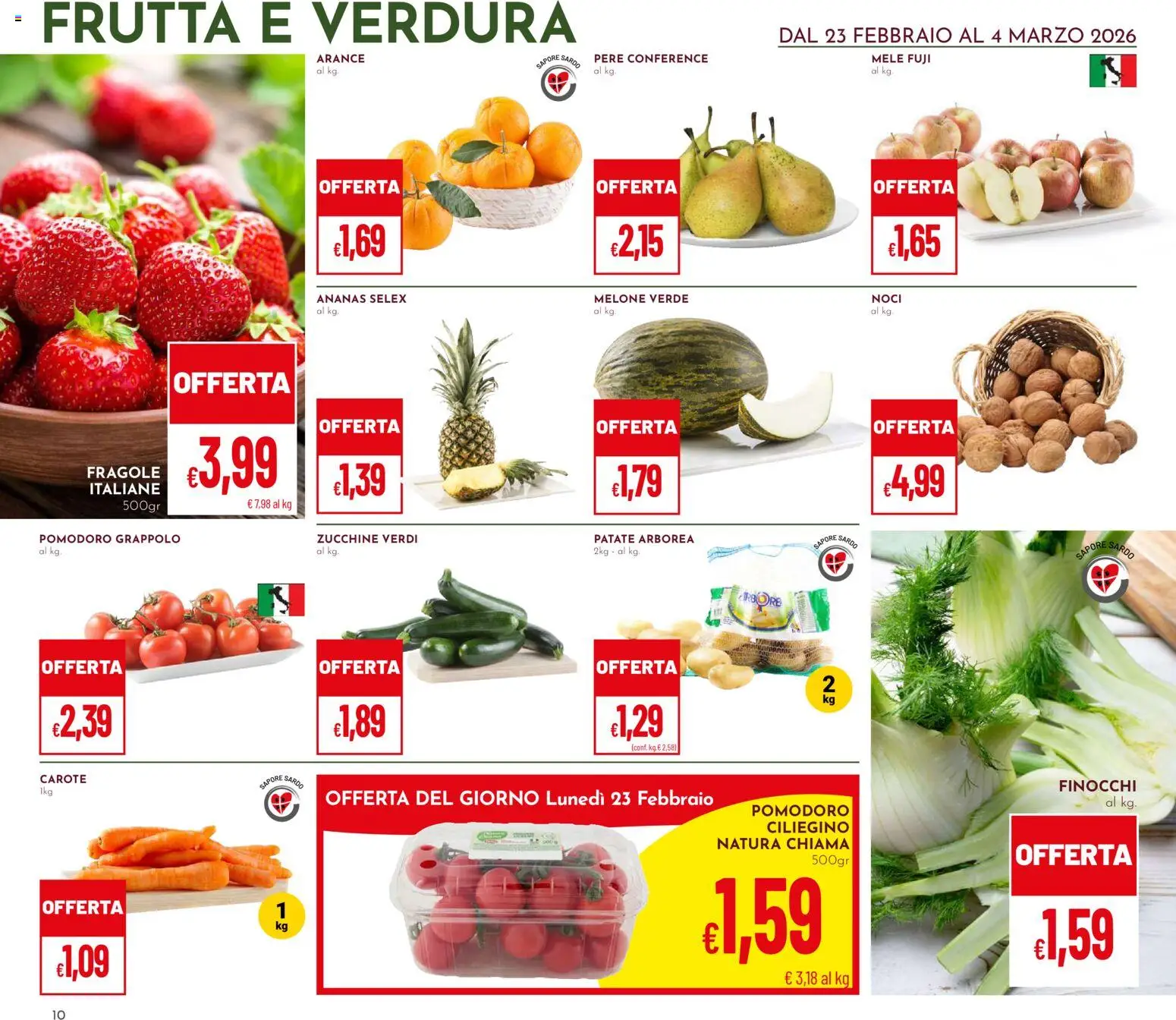 Volantino Pan del 23.02.2026 | Pagina: 10 | Prodotti: Mele, Arance, Fragole, Patate
