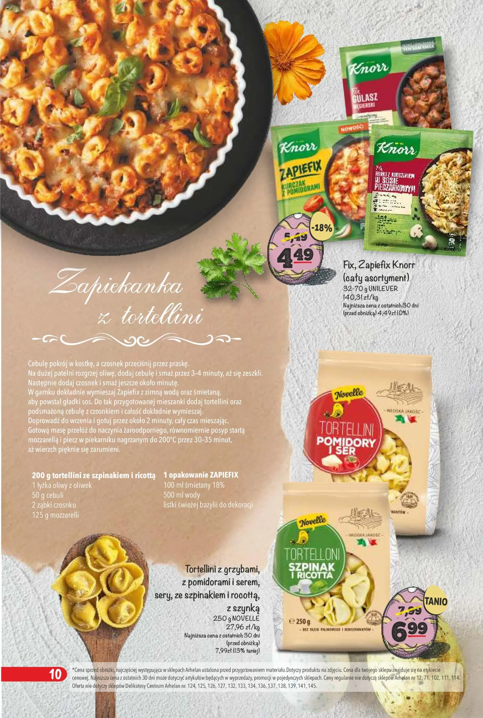 Arhelan gazetka - Smaki Wielkanocy od 20.03.2026 | Strona: 10 | Produkty: Czosnek, Zapiekanka, Tortellini, Szpinak