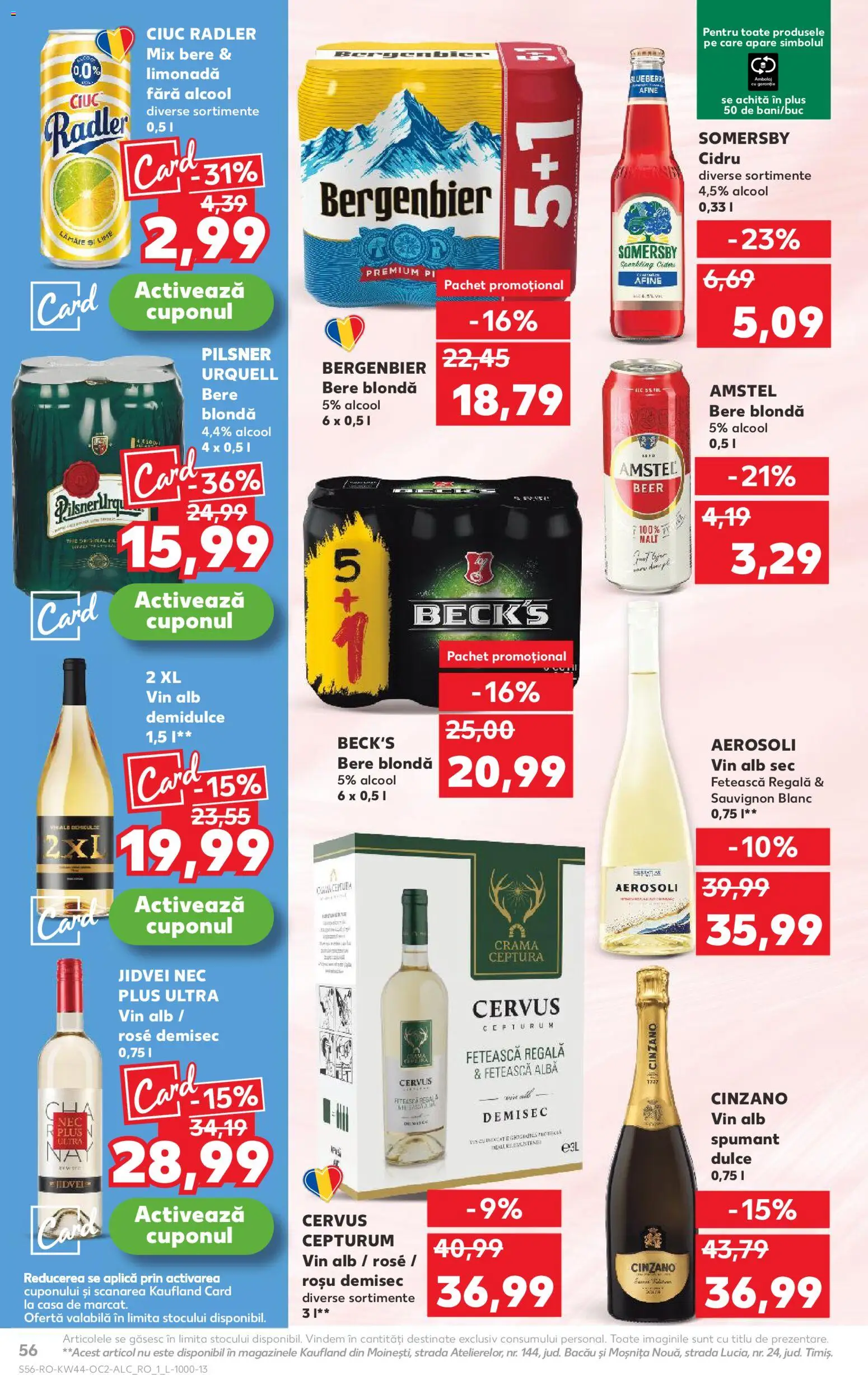 Kaufland RO akciós ujság - amely érvényes a következő dátumtól: 29.10.2025 | Oldal: 56 | Termékek: Lime, Radler, Pilsner urquell