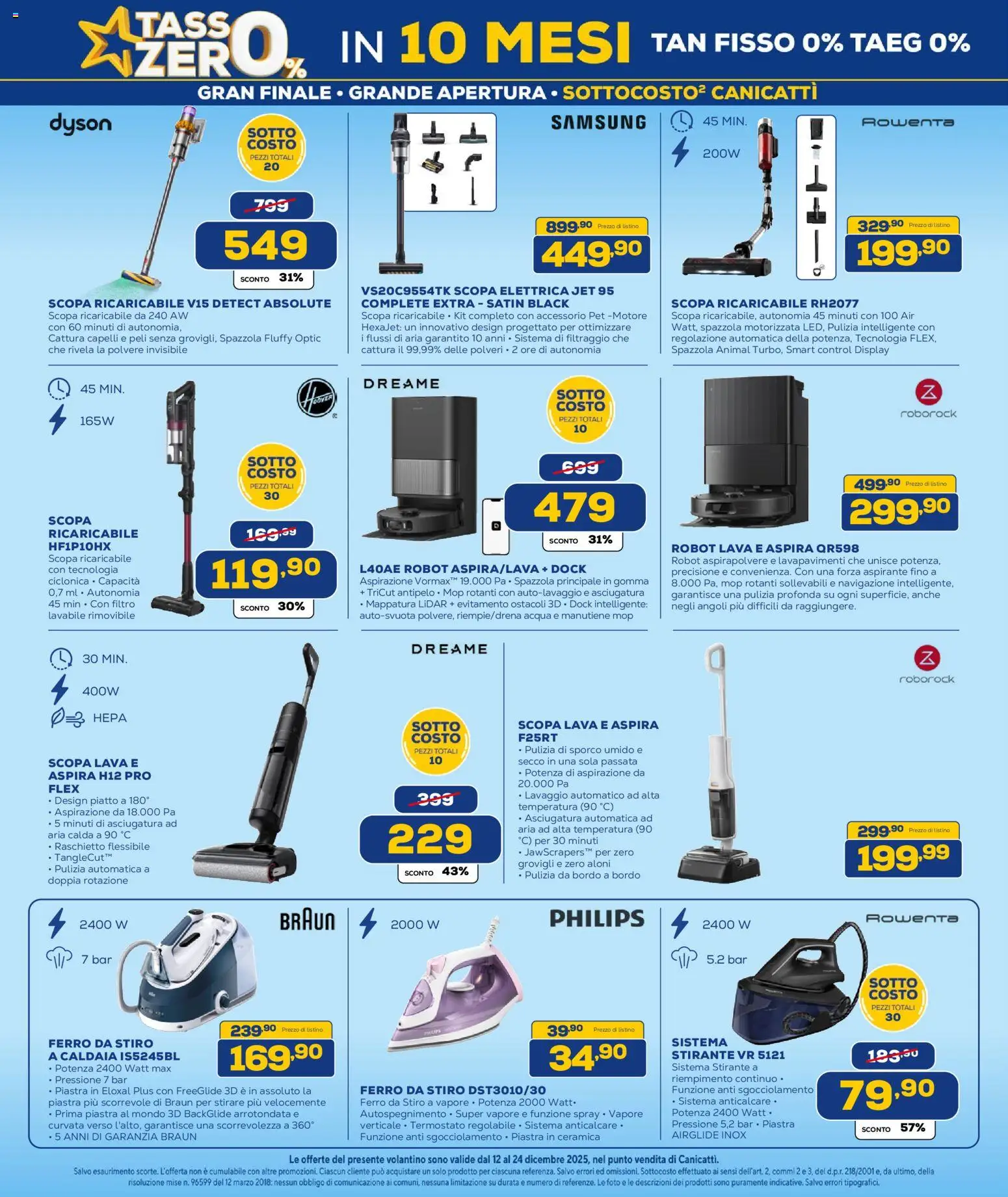 Volantino Euronics del 12.12.2025 | Pagina: 29 | Prodotti: Piatto, Robot, Dyson, Samsung