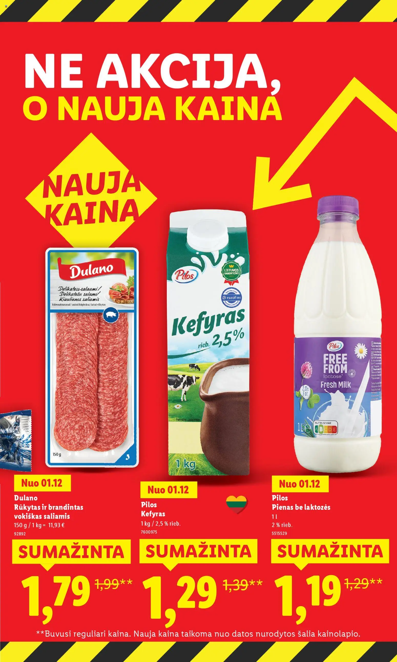LIDL akcijos nuo 02.01.2026 | Puslapis: 17 | Prekių: Kiaulienos, Pienas, Saliamis