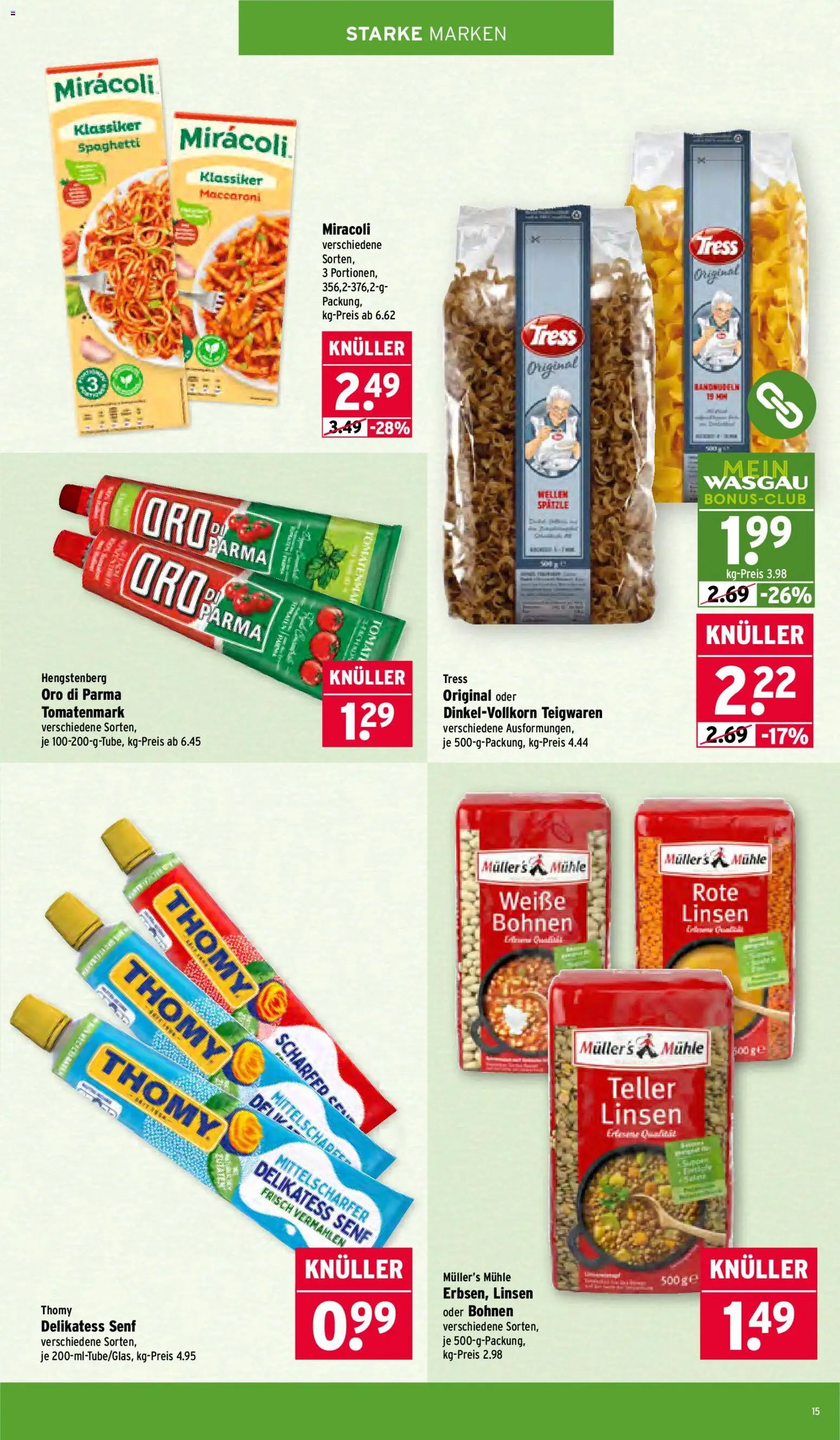 Wasgau Prospekt 	 – gültig ab 12.01.2026 | Seite: 15 | Produkte: Mühle, Oro di parma