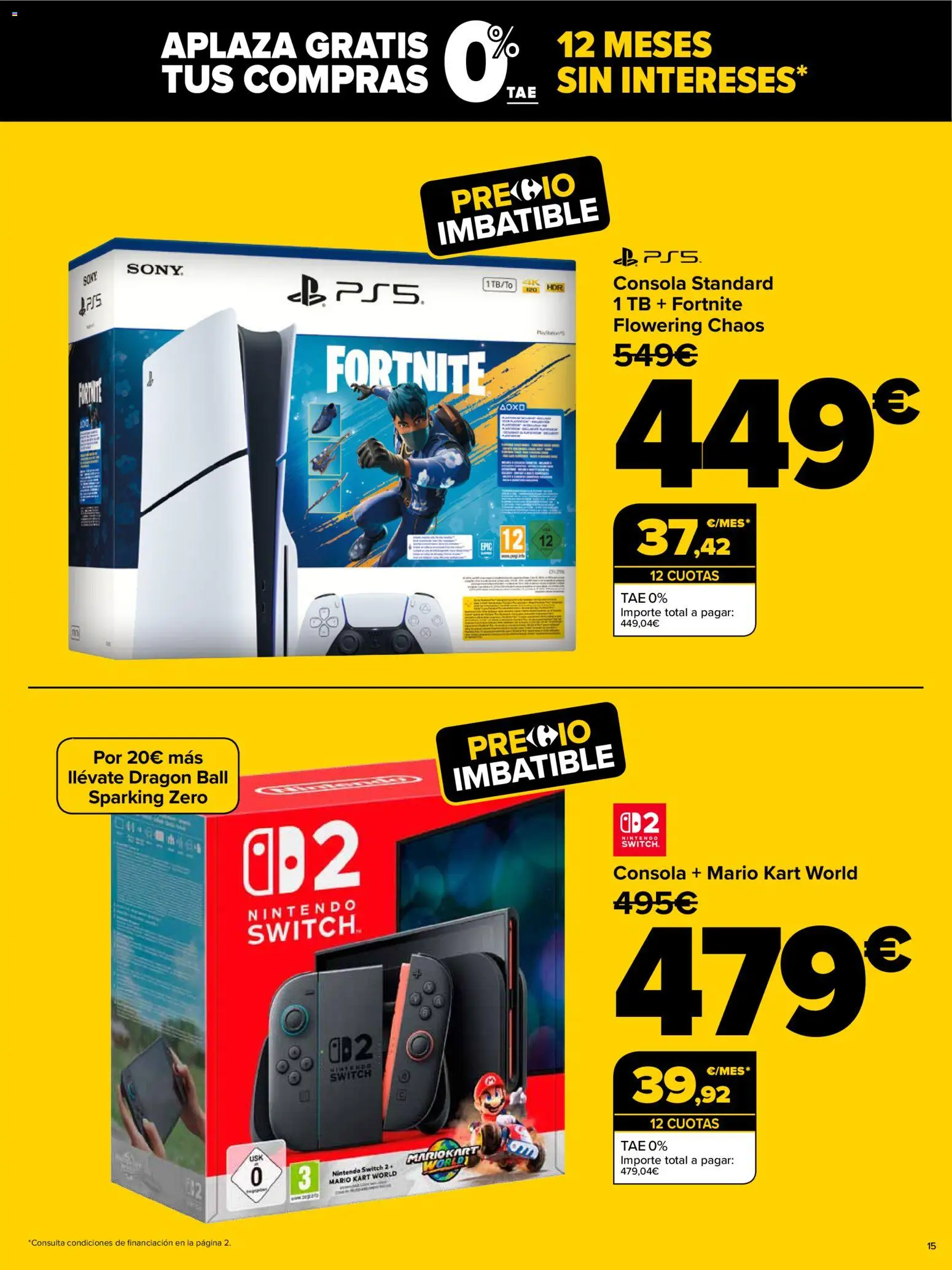 Carrefour - Black Friday │ válido desde el 20.11.2025 | Página: 15 | Productos: Consola, Nintendo