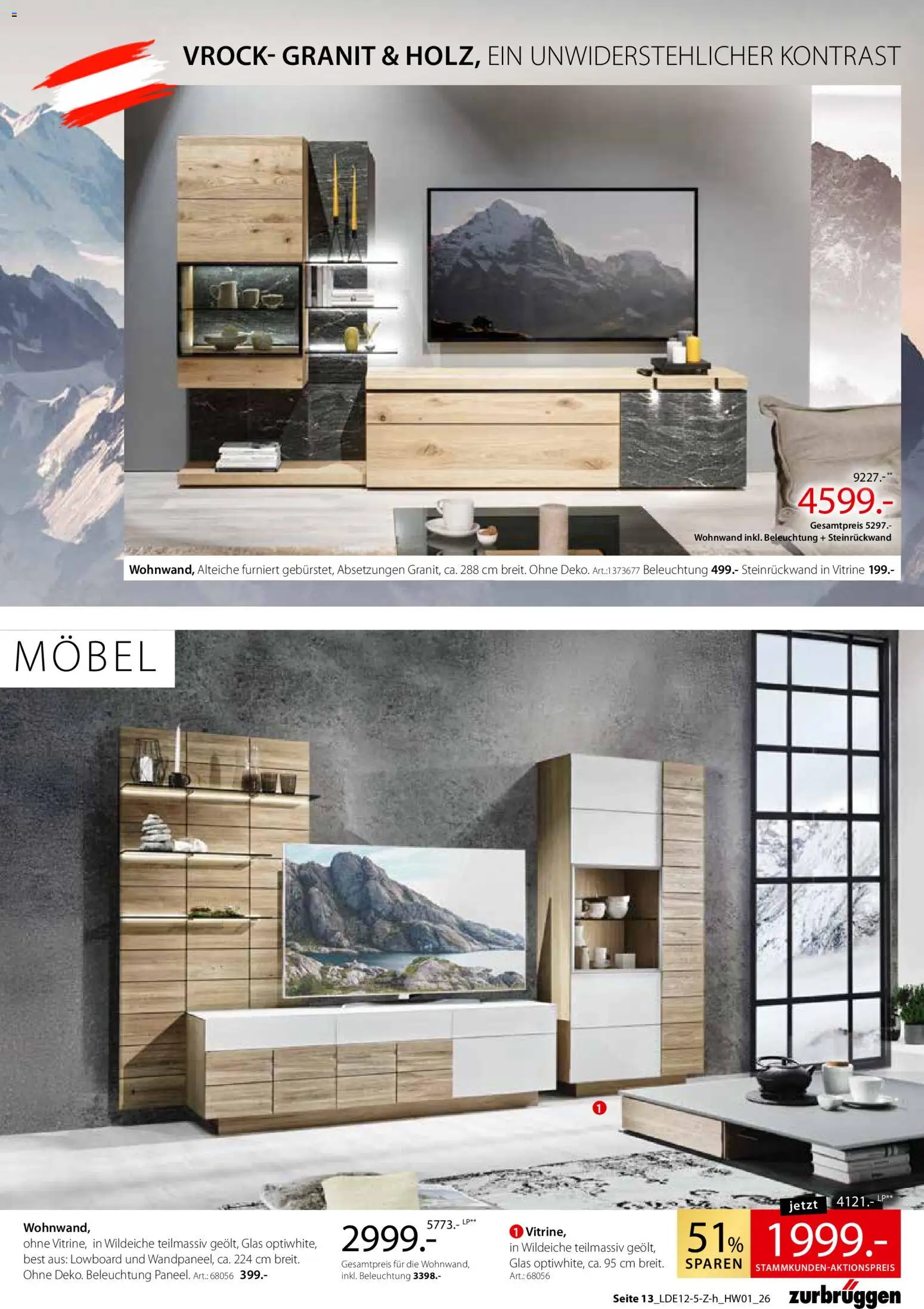 Zurbrüggen  Hochwert-Spezial – gültig ab 29.12.2025 | Seite: 23 | Produkte: Wohnwand, Lowboard, Vitrine