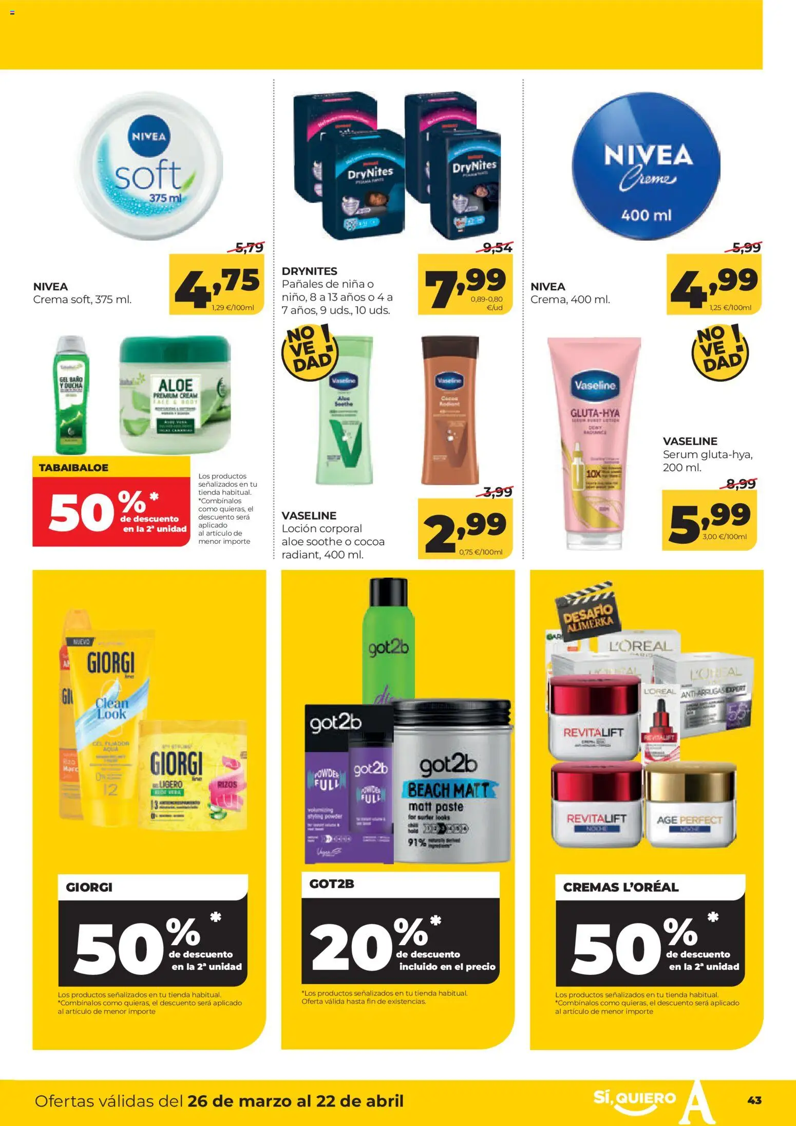 Alimerka Mensual del 26 de marzo al 22 de abril Castilla y León │ válido desde el 26.03.2026 | Página: 45 | Productos: Sérum, Crema, Baño, Ducha