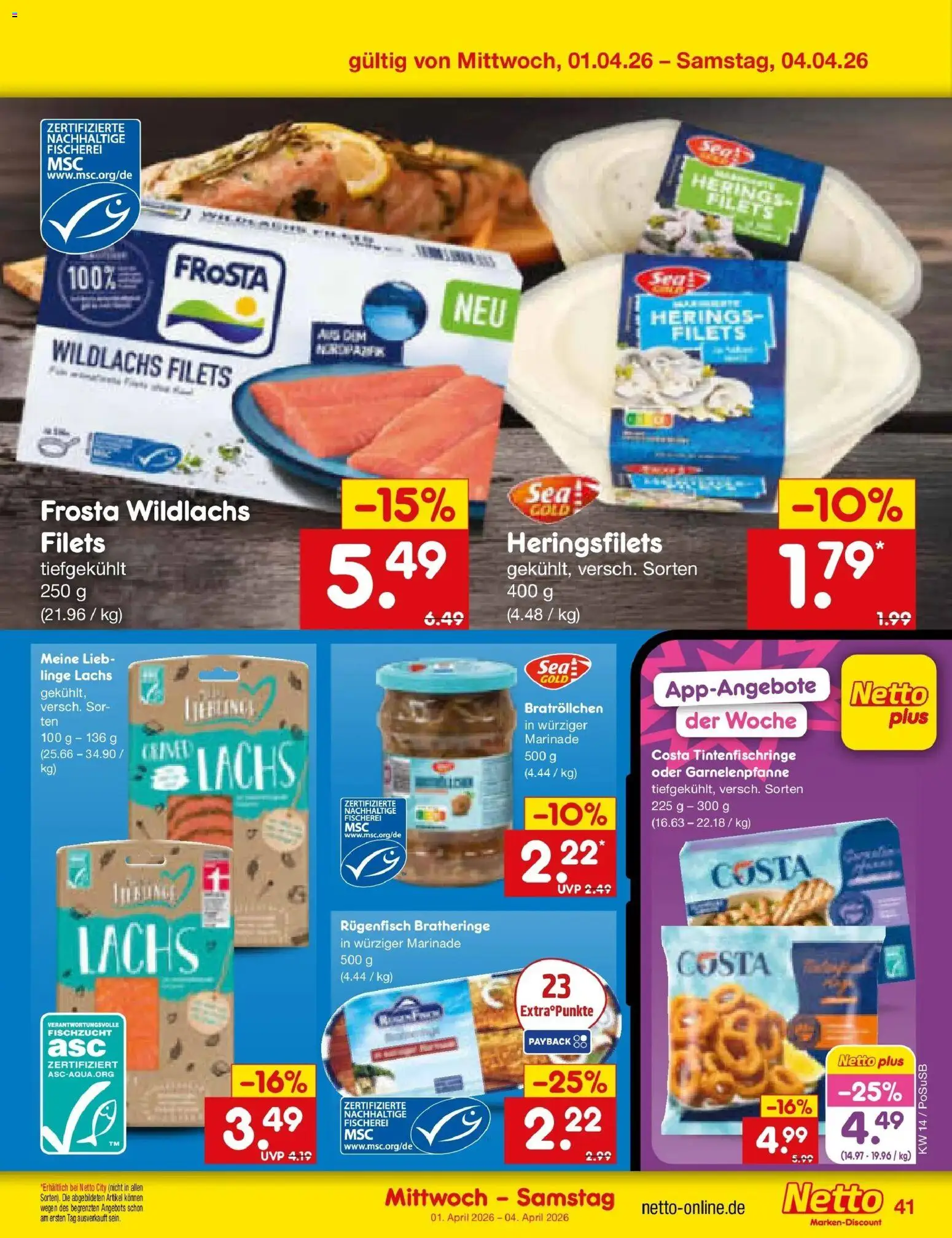 Netto Marken-Discount Prospekt Sindelfingen	 – gültig ab 30.03.2026 | Seite: 55 | Produkte: Frosta, Lachs