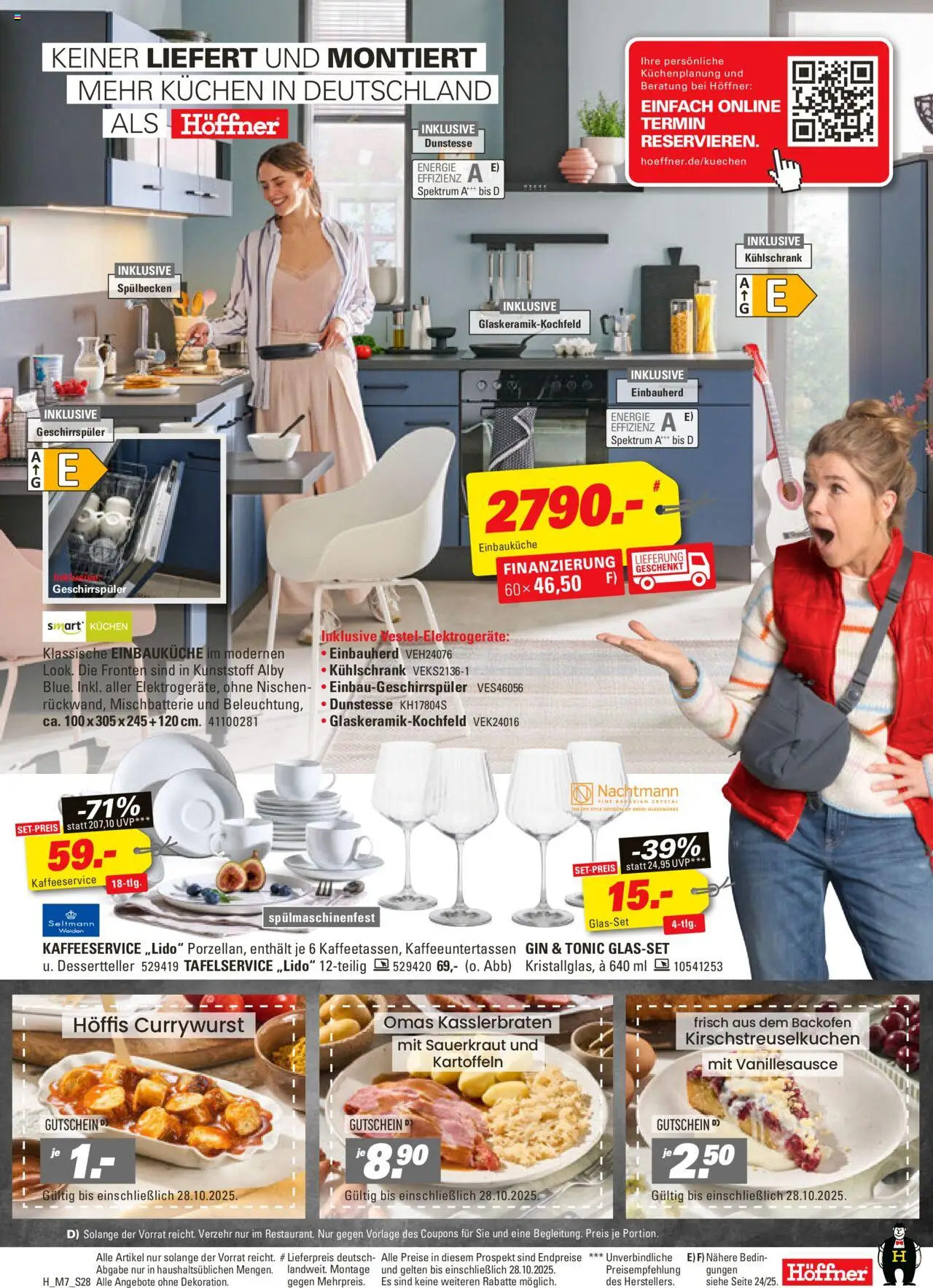 Höffner Prospekt 	 – gültig ab 15.10.2025 | Seite: 28 | Produkte: Geschirrspüler, Kühlschrank, Kartoffeln, Kuchen