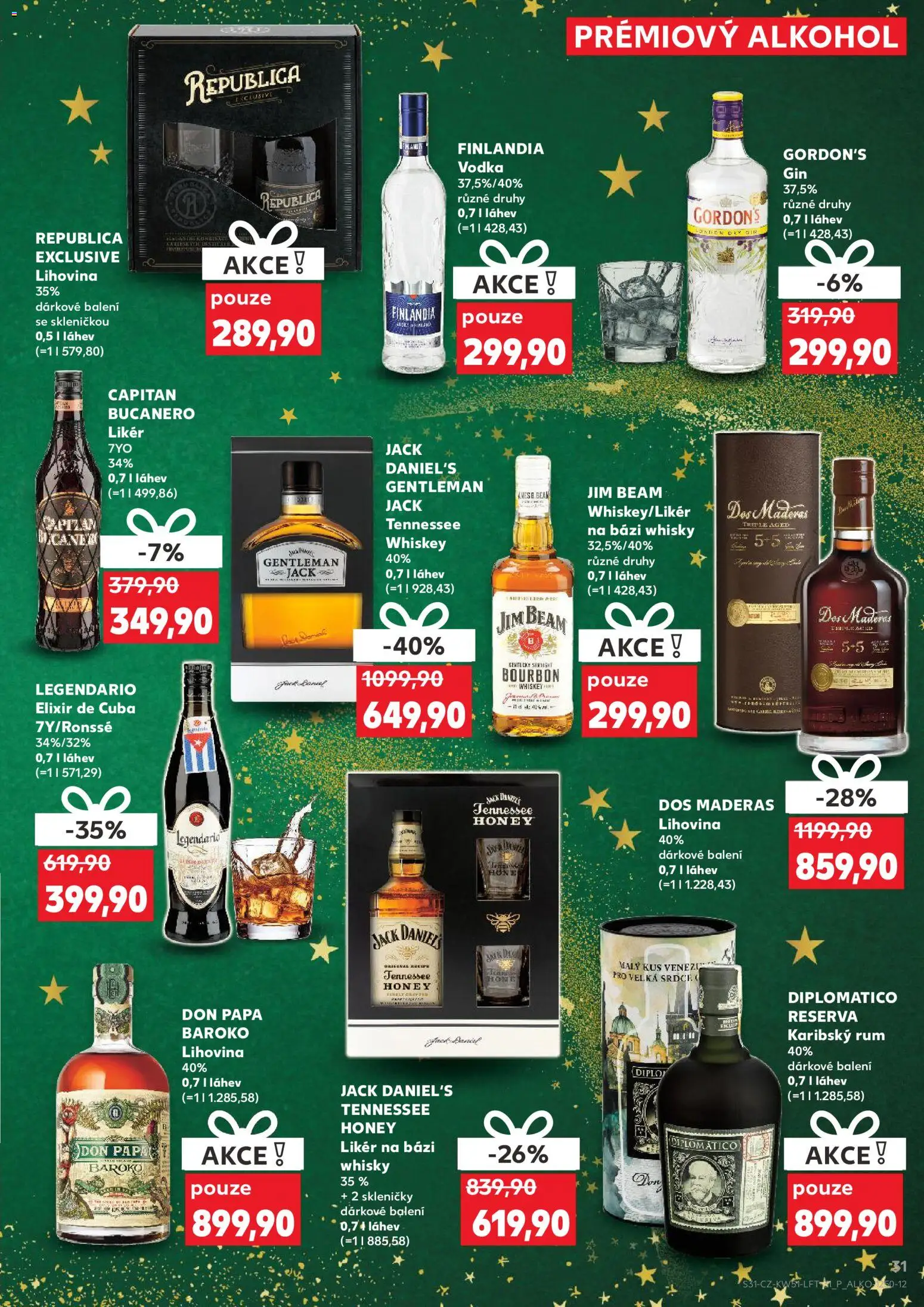 Kaufland leták - Ostrava od 17.12.2025 | Strana: 31 | Produkty: Jim Beam, Gin, Skleničky, Don papa