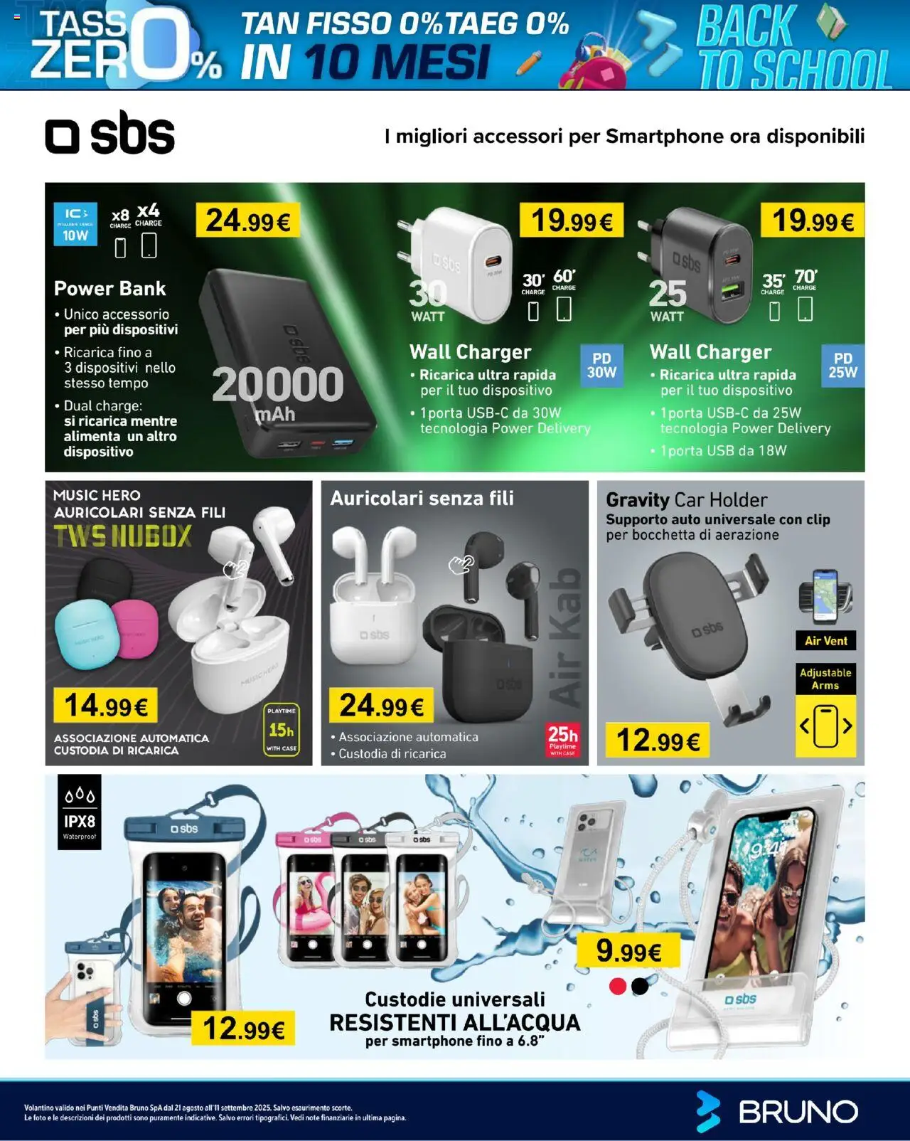 Volantino BRUNO del 21.08.2025 | Pagina: 43 | Prodotti: Auricolari, Power bank, Smartphone, USB
