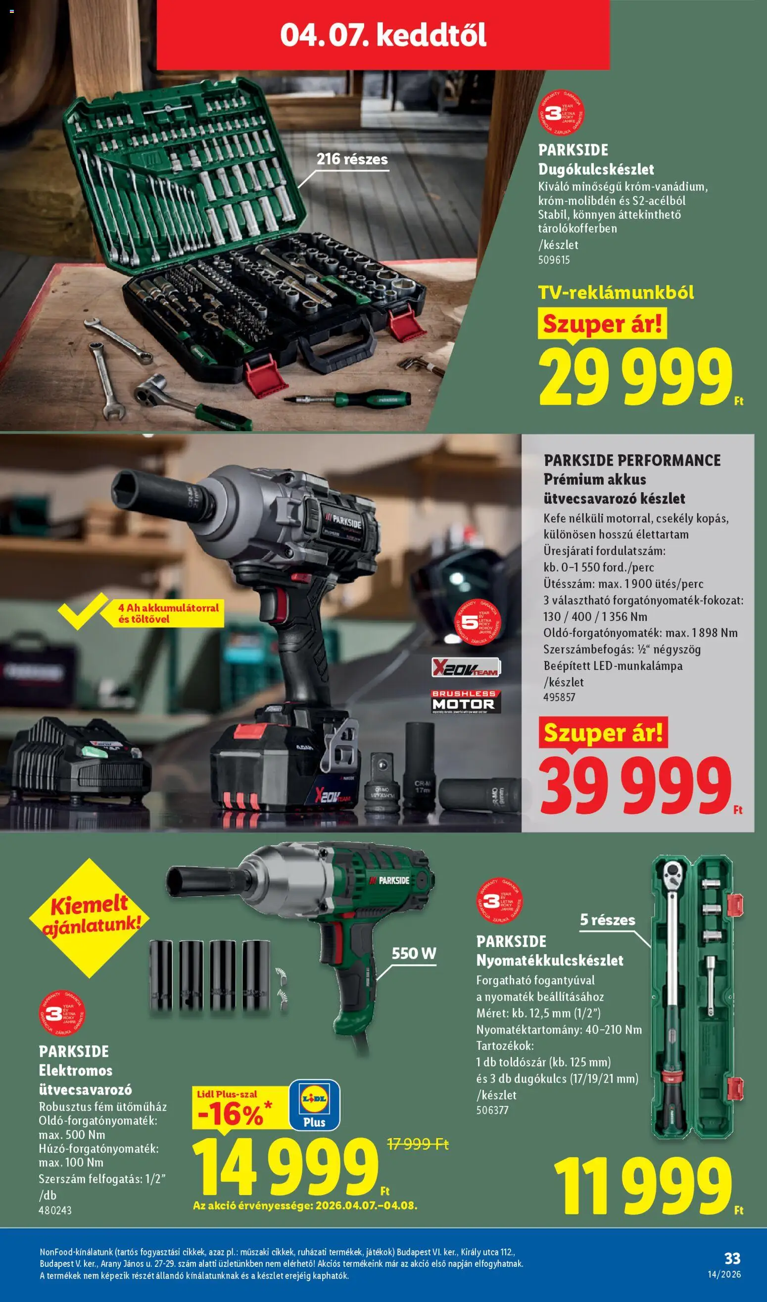 Lidl akciós ujság - amely érvényes a következő dátumtól: 01.04.2026 | Oldal: 33