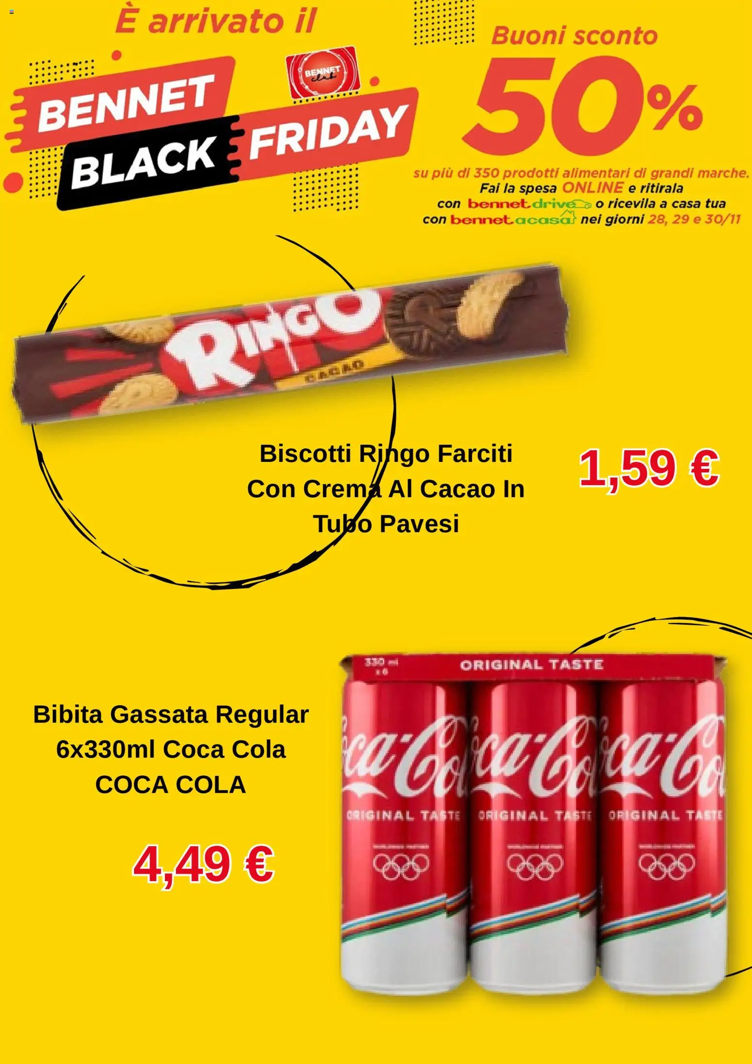 Volantino bennet del 28.11.2025 | Pagina: 3 | Prodotti: Crema, Biscotti, Tubo, Bibita