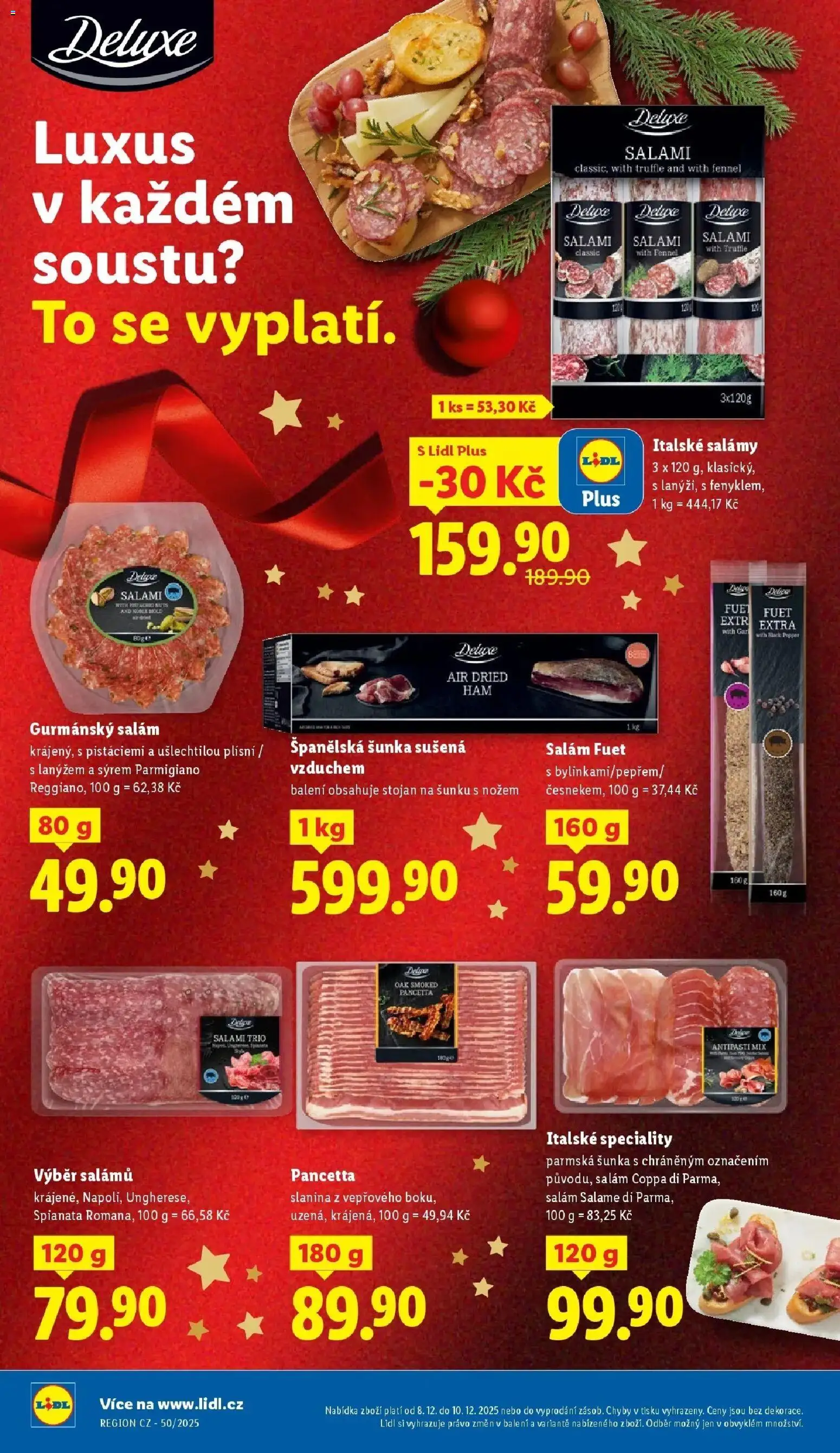 Lidl leták od 08.12.2025 | Strana: 14 | Produkty: Fuet Extra, Salám, Šunka, Fuet