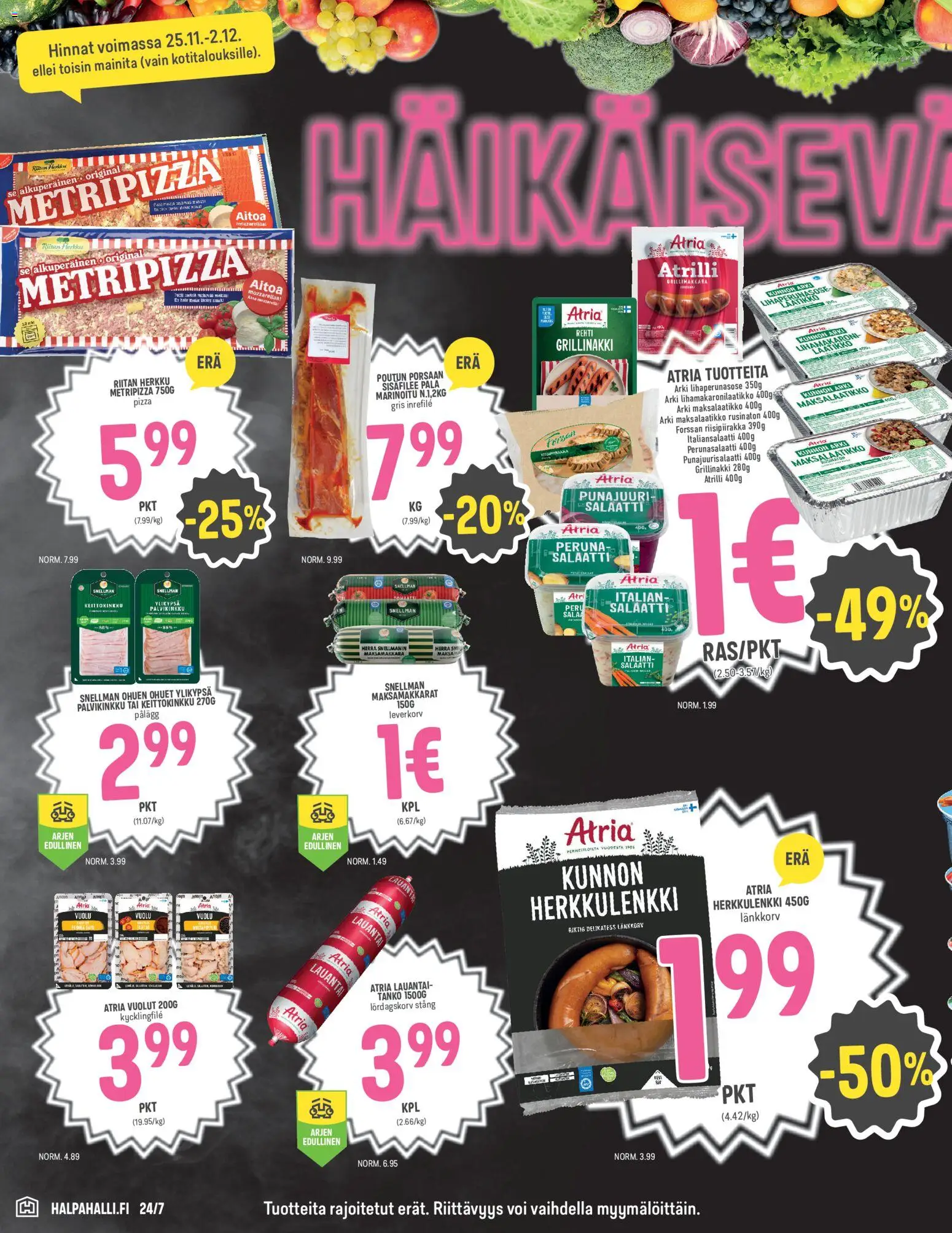Halpa Halli - Black Friday – voimassa 25.11.2025 alkaen | Sivu: 2 | Tuotteet: Laatikko, Peruna, Pizza, Punajuuri