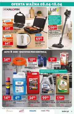 Pogląd oferty "E.Leclerc gazetka" - ważna od 08.04.2026 | Strona: 9 | Produkty: Czajnik, Odkurzacz, Zapach, Olej