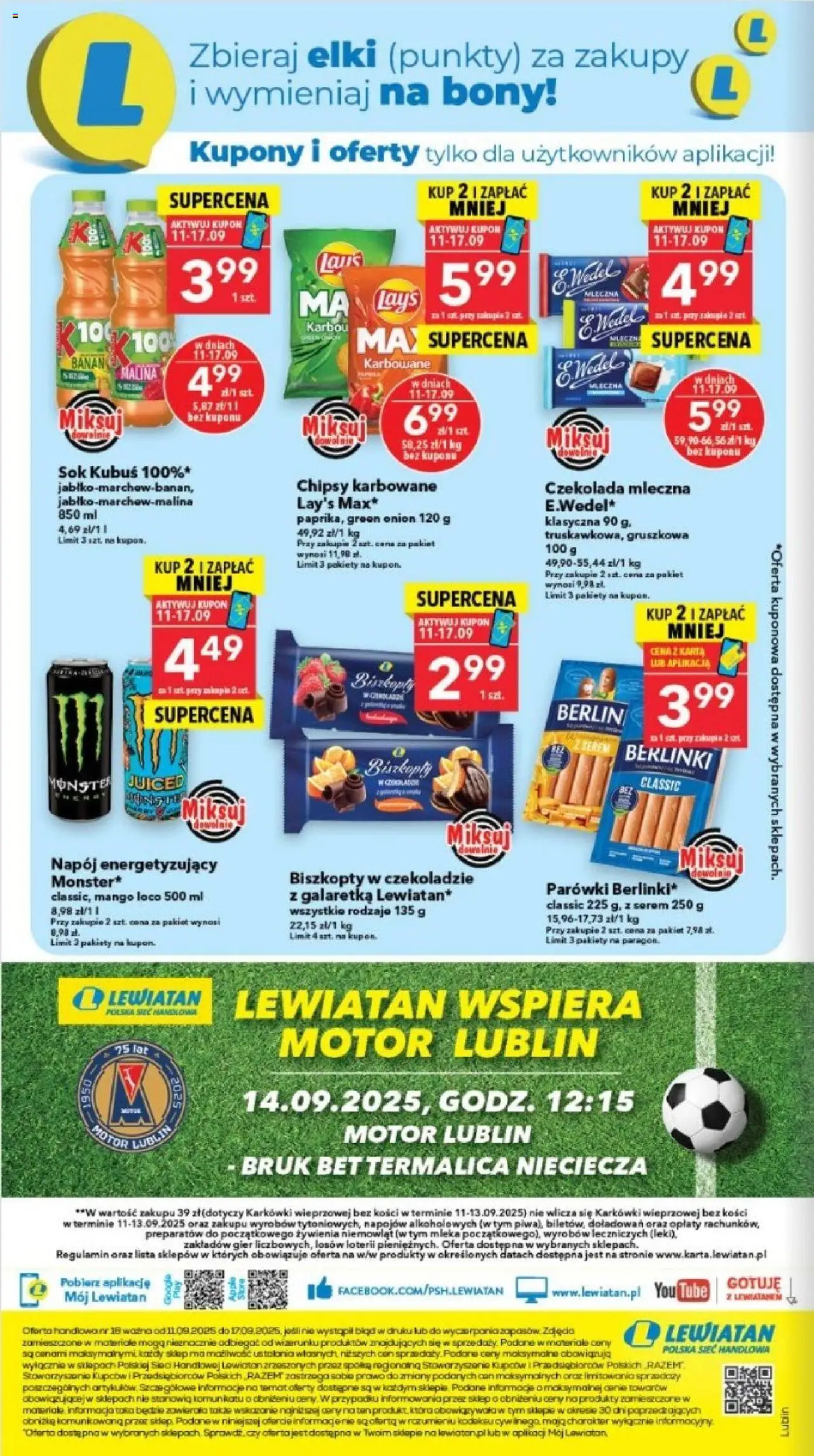 Lewiatan gazetka - Lublin od 11.09.2025 | Strona: 8 | Produkty: Malina, Mleka, Lays, Sok