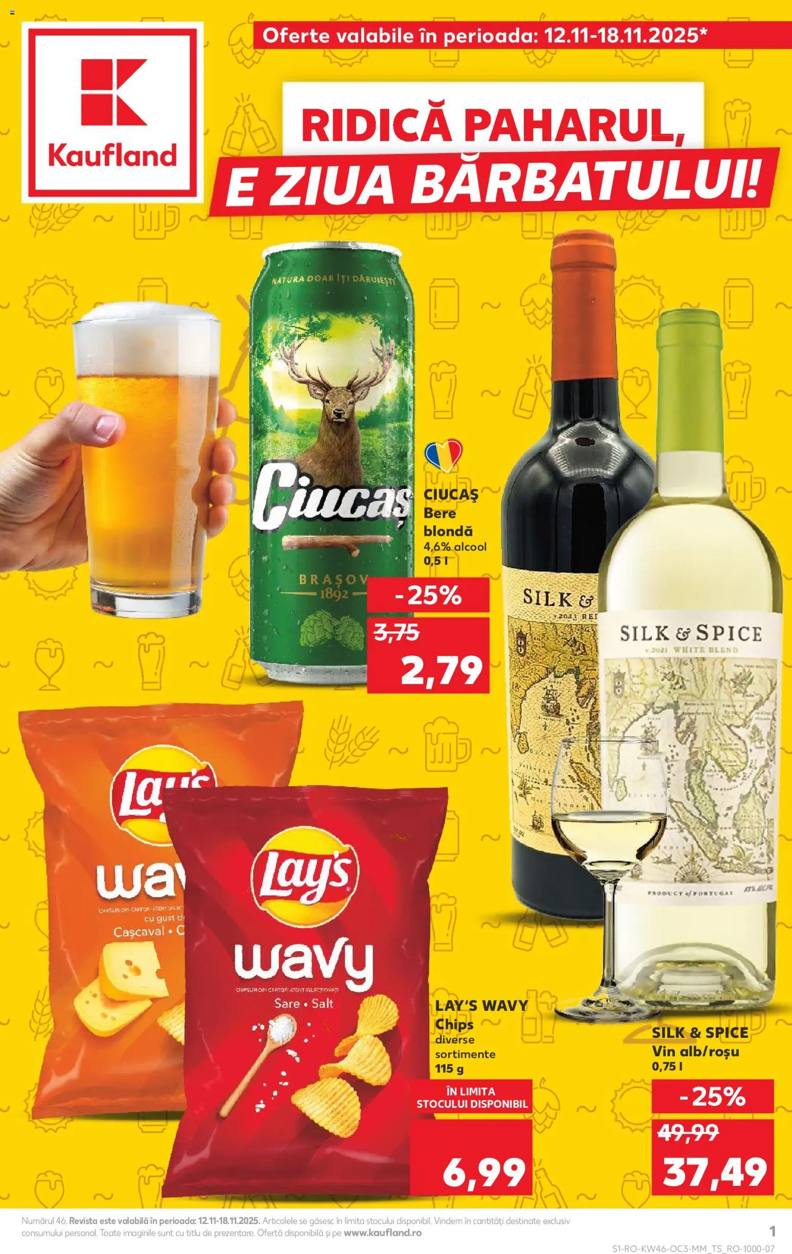 Noul catalog Kaufland – valabil de la 12.11.2025 | Pagină: 1 | Produse: Vin, Bere, Chipsuri, Sare